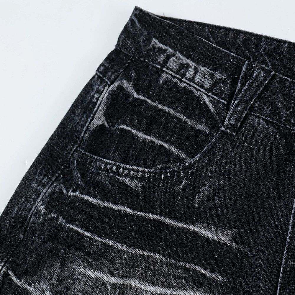 Vintage Men's oversize hip-hop lightning wash tie-dye jeans Size US 32 / EU 48 - 4 Thumbnail