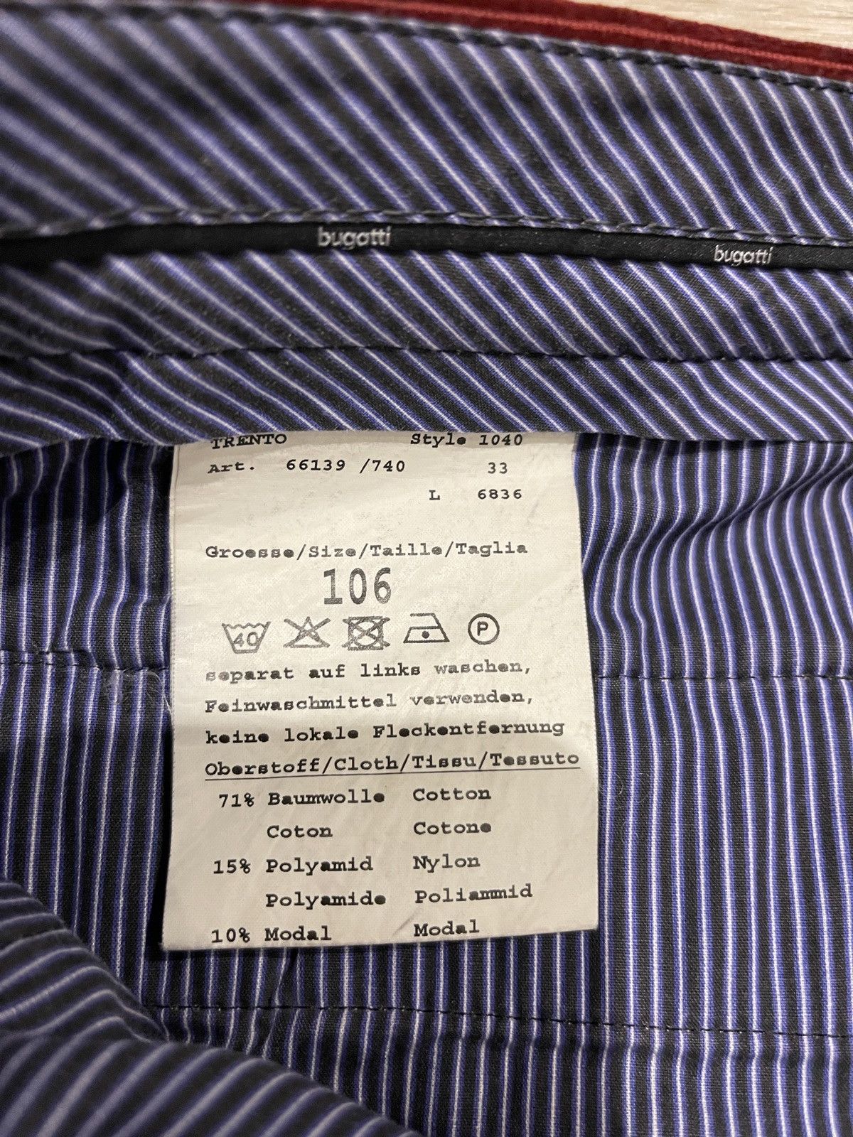 Bugatti Bugatti Corduroy Pants burgundy mens Size US 36 / EU 52 - 3 Thumbnail