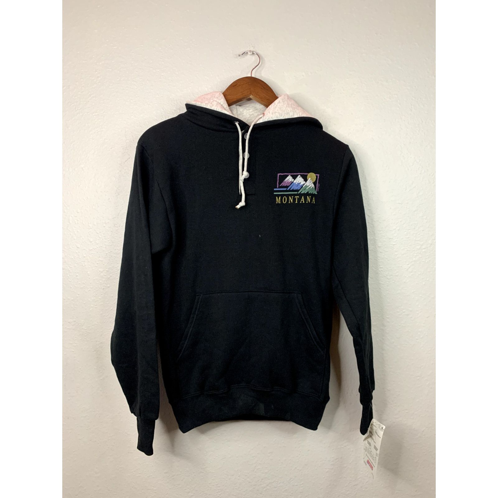 Jerzees New 90s Vintage Small Black Montana Quarter Button Up Hoodie Size US S / EU 44-46 / 1 - 1 Thumbnail
