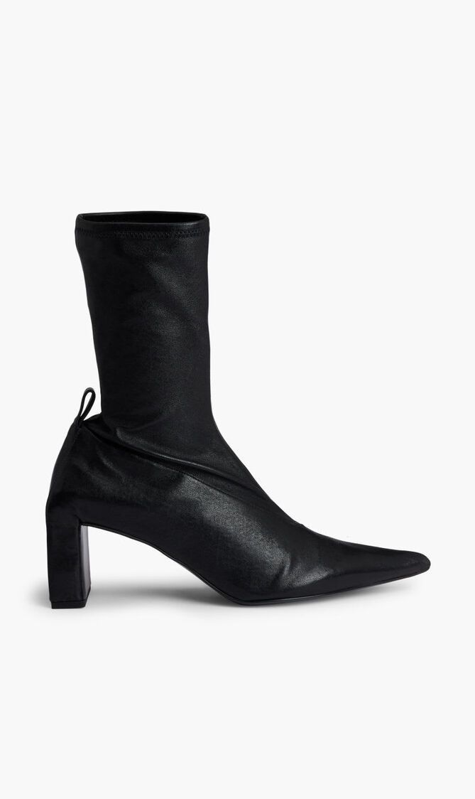 Jil Sander o1y1025 Leather Ankle Boots in Black Size US 5 / IT 35 - 1 Thumbnail