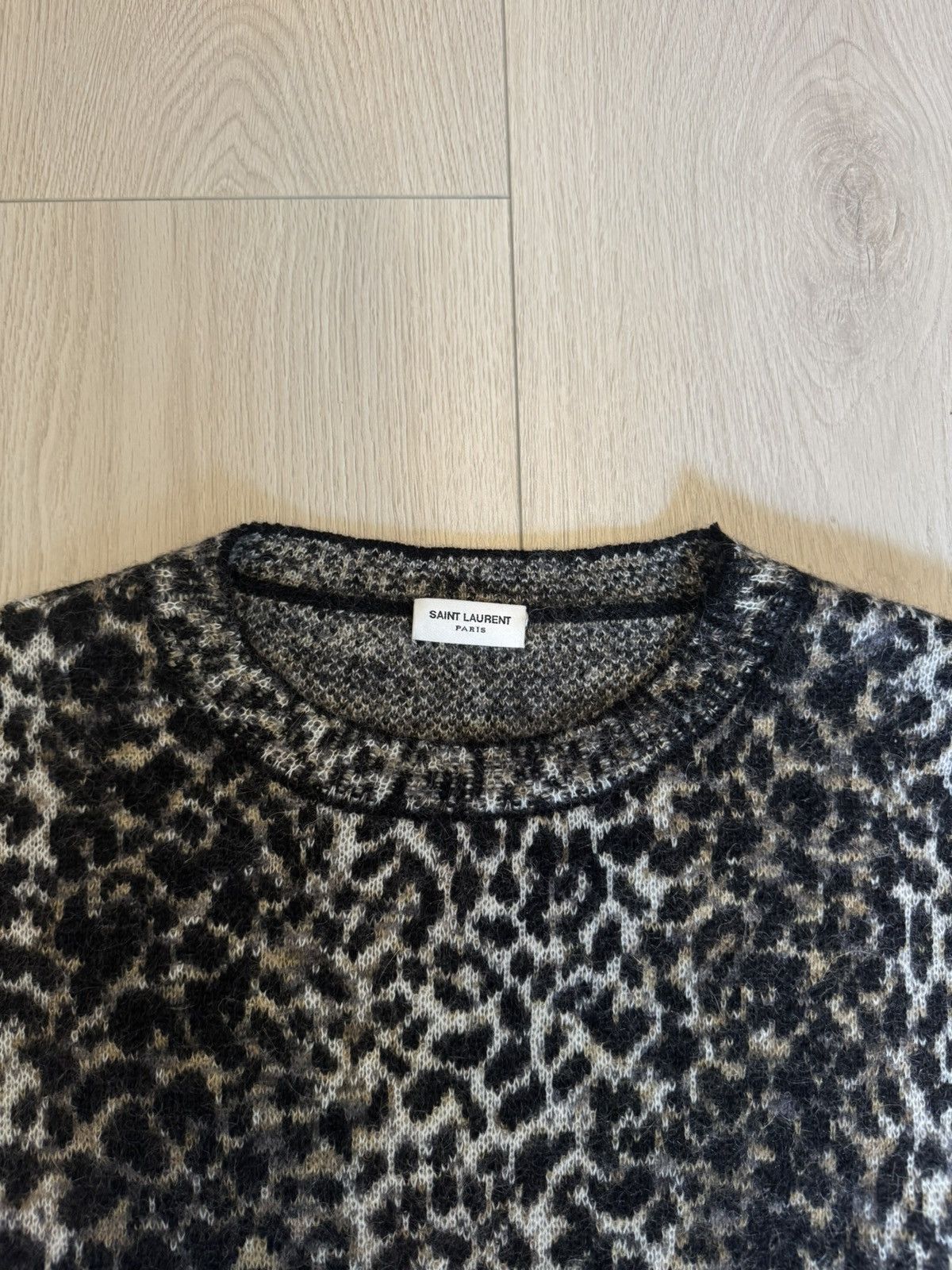 Saint Laurent Paris Saint Laurent Paris Leopard Mohair Knit Sweater Size US L / EU 52-54 / 3 - 4 Thumbnail