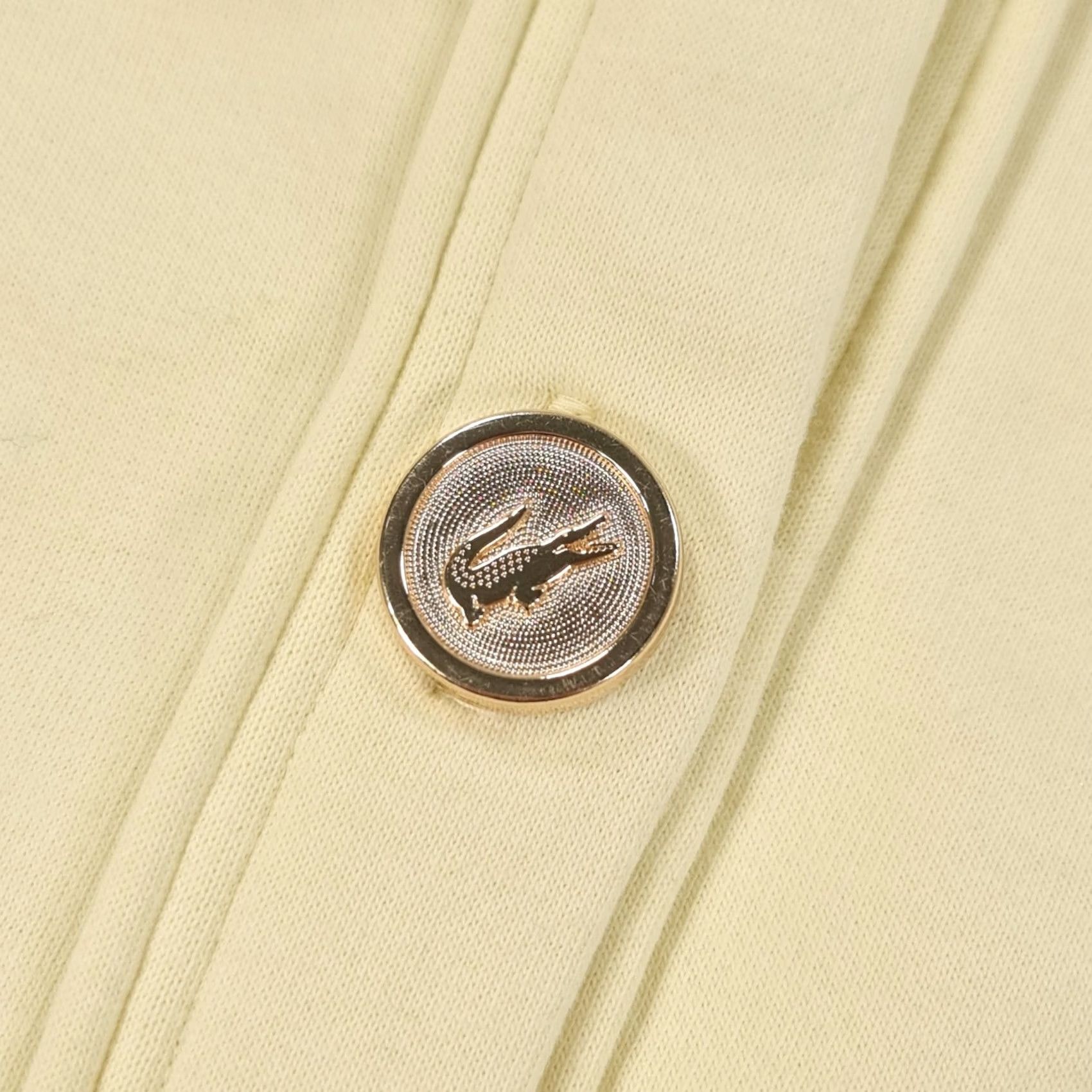 Lacoste Lacoste Cardigan Womens Yellow Button Front V-Neck Cotton Jumper 10 UK IT 38 Womens, Regular, Pockets Size L / US 10 / IT 46 - 4 Thumbnail