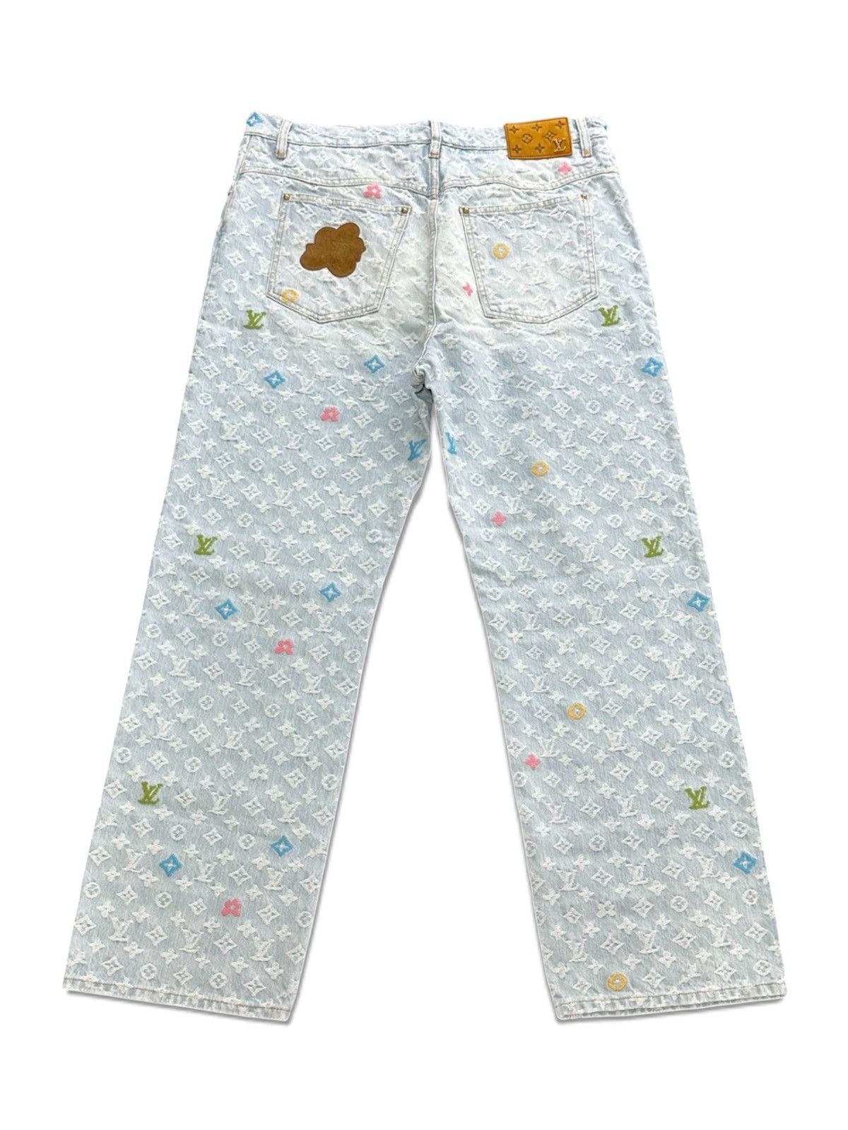 Louis Vuitton × Tyler The Creator Louis Vuitton X Tyler 36 Craggy Blue Monogram Denim Jeans Size US 36 / EU 52 - 3 Thumbnail