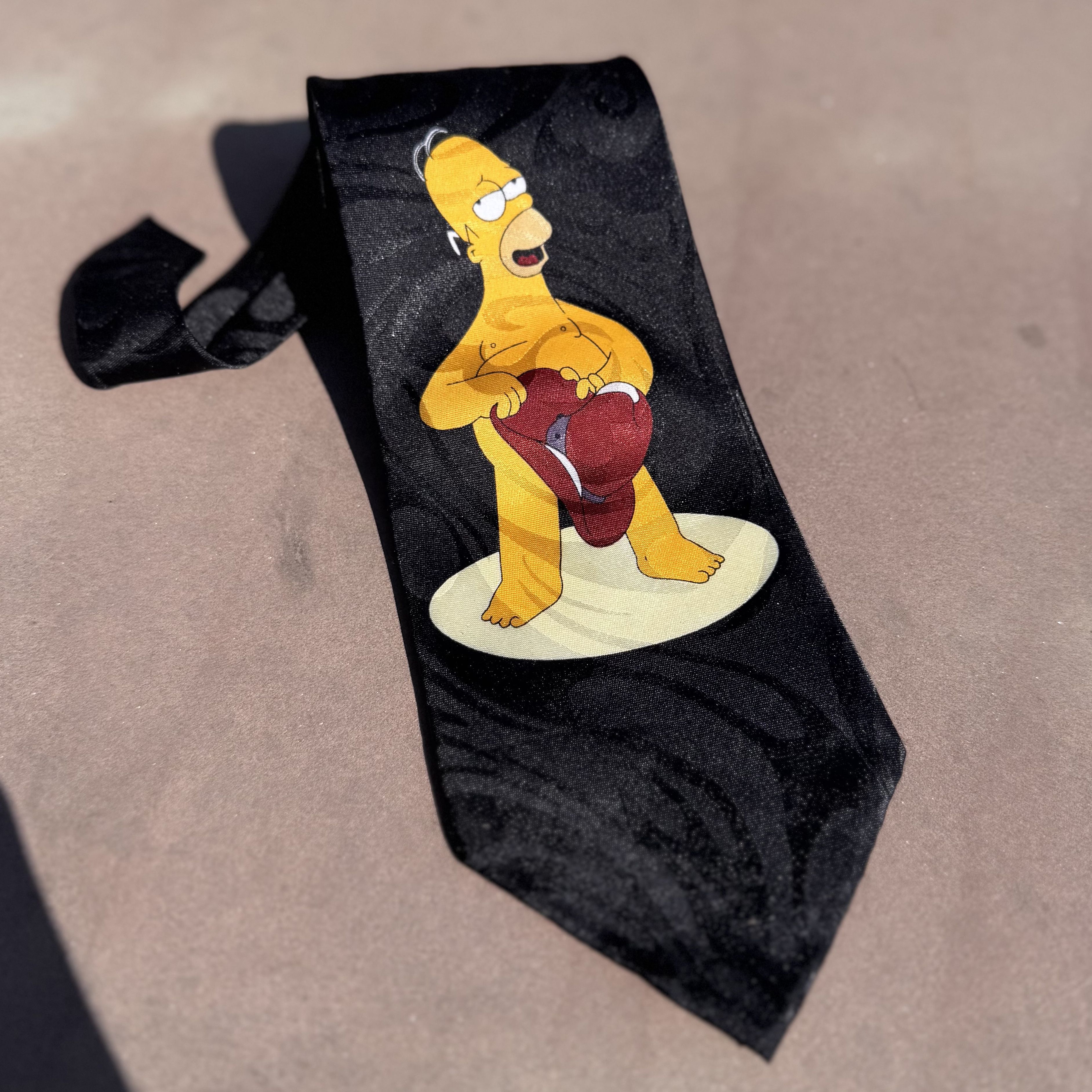 Cartoon Network Vintage naked Homer Simpson tie Humor Size ONE SIZE - 2 Thumbnail