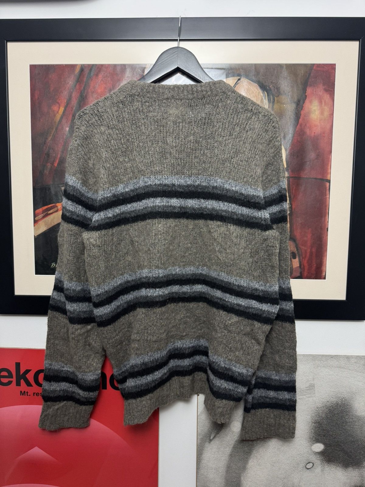 Diesel stripes knit Y2k beige sweater avantgarde vintage