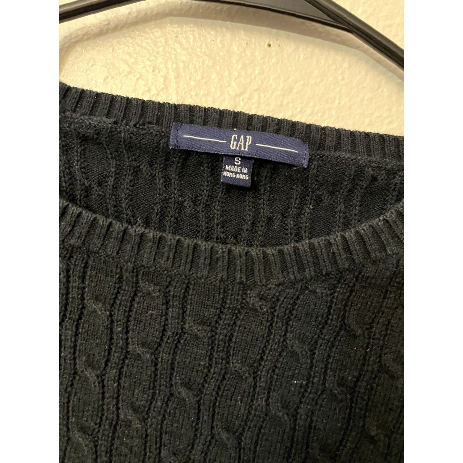 Gap Gap Womens Black Cable Knit Pullover Sweater Sz Small 3/4 Sleeve Size S / US 4 / IT 40 - 2 Thumbnail