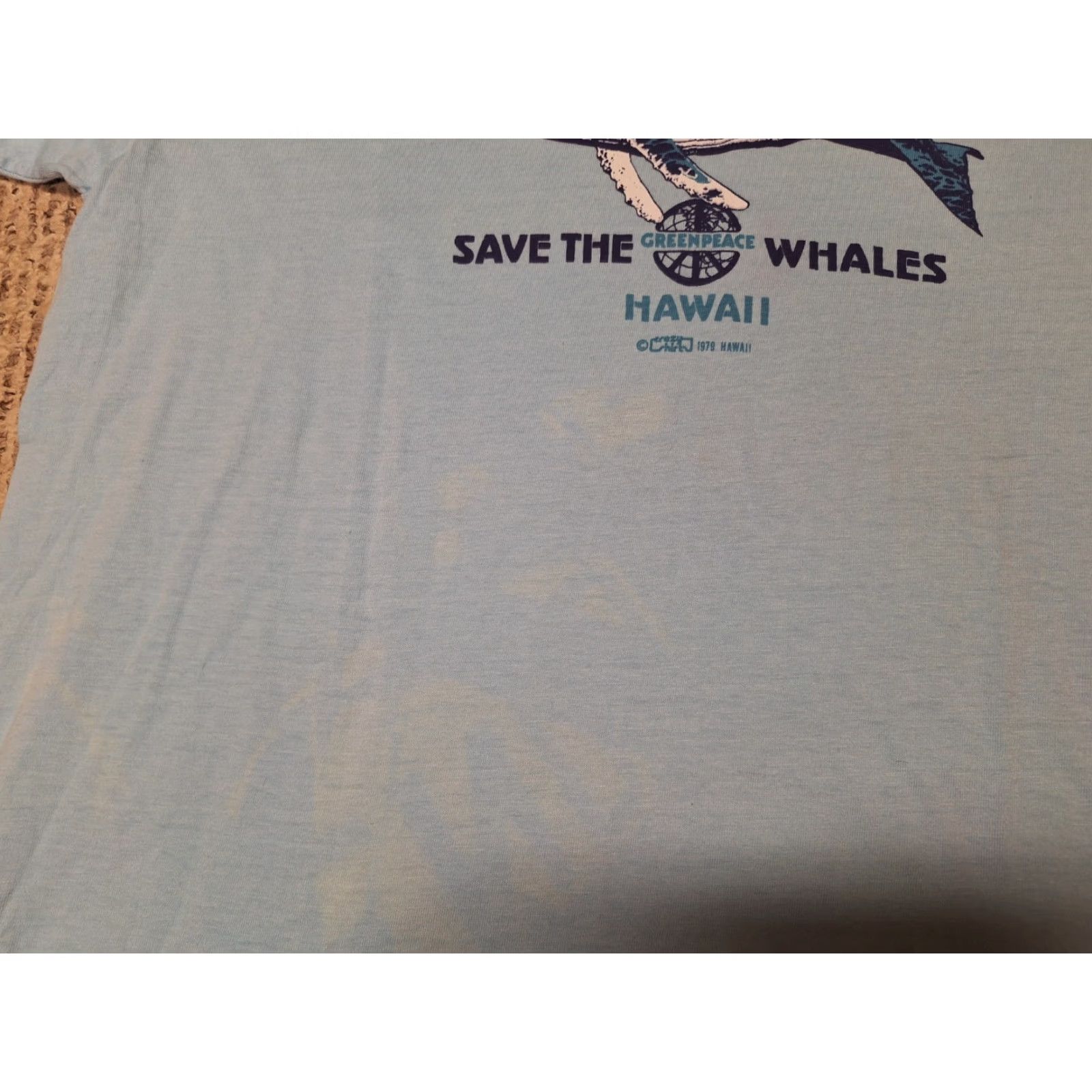 Hanes VINTAGE 70s HANES T-Shirt Unisex Adults XL Crew Neck Short Sleeve Blue Peace Animals Nature 70s Size US XL / EU 56 / 4 - 4 Thumbnail