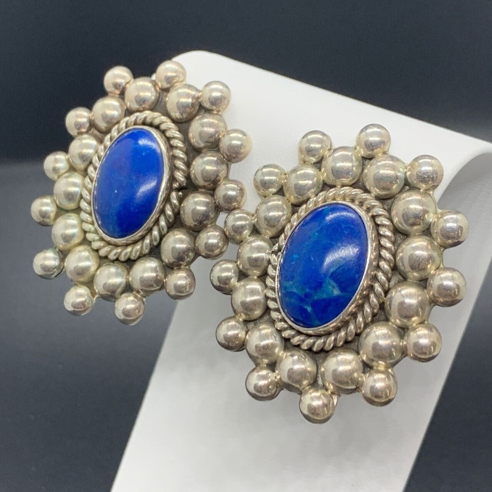 Other Taxco 925 Sterling Silver Blue Lazurite Southwest Earrings Size ONE SIZE - 2 Thumbnail