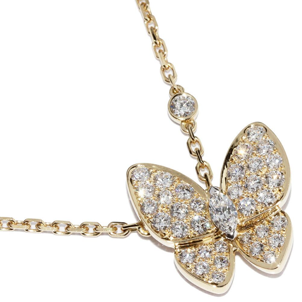 Van Cleef & Arpels Van Cleef & Arpels Van Cleef & Arpels K18YG Dou Papillon Pendant Necklace VCARP3DP00 Metal Necklace VCARP3DP00 DUTY FREE for USA Size ONE SIZE - 1 Thumbnail