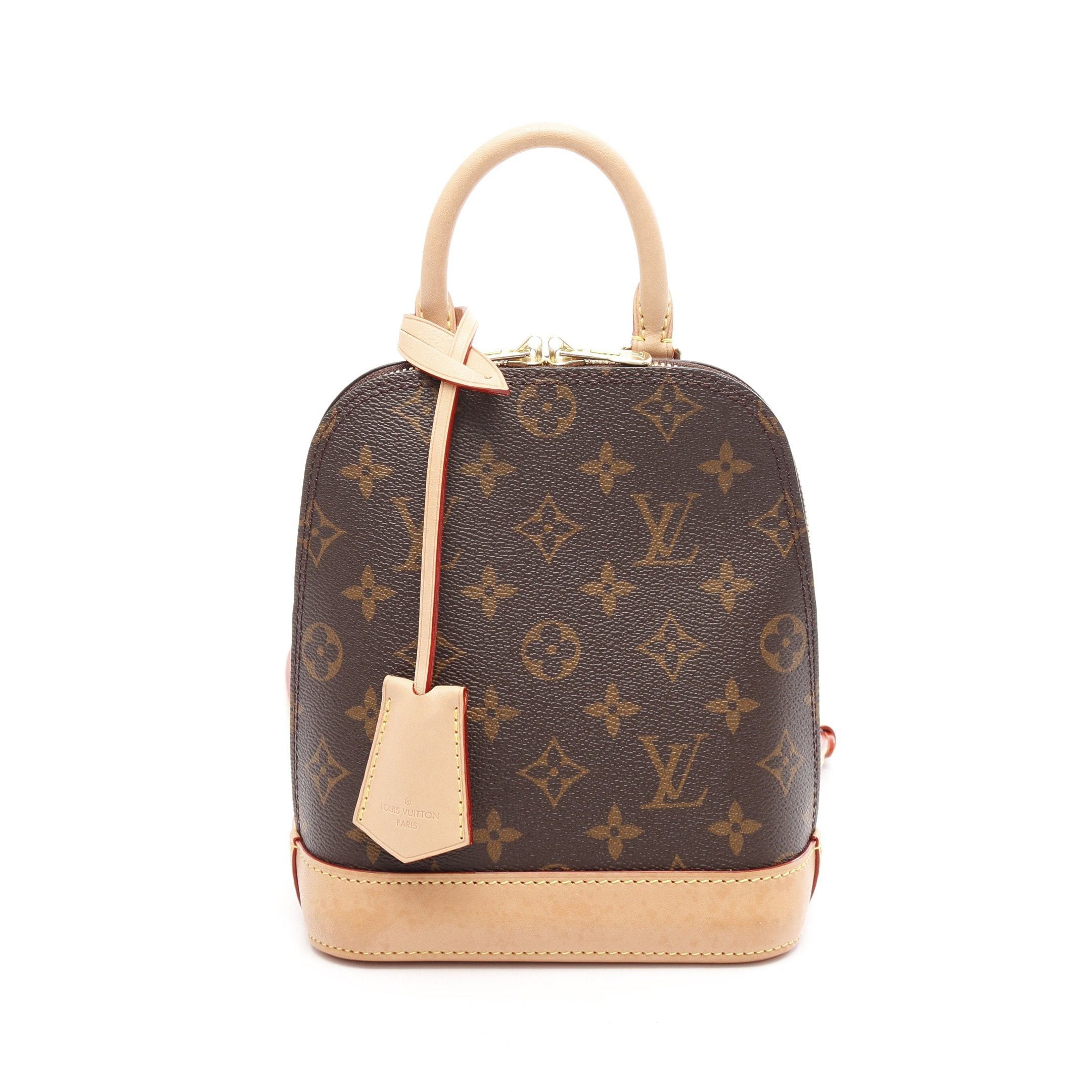 Louis Vuitton Alma Backpack Monogram Rucksack Leather Brown