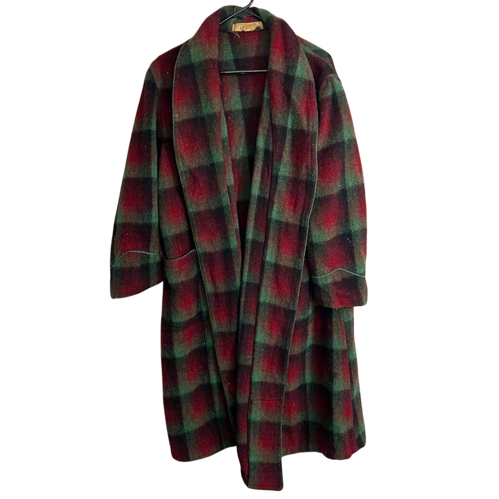 Vintage VINTAGE 40S Grenville Fabric Heavy Wool Blanket Plaid Jacket Size US L / EU 52-54 / 3 - 1 Thumbnail