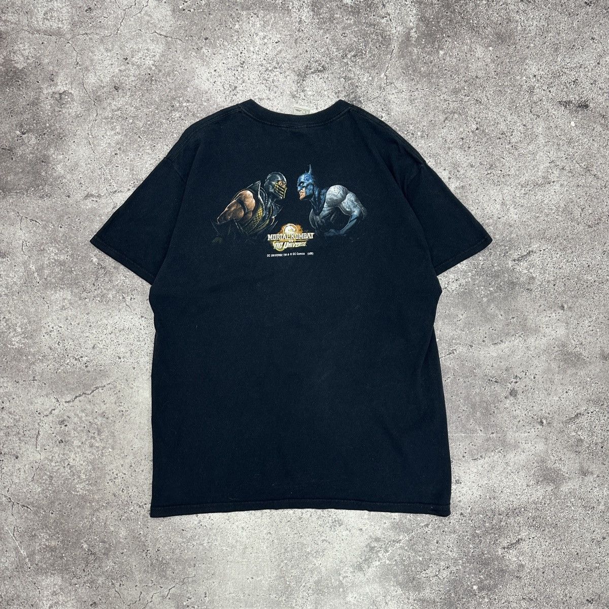 image of Dc Comics x The Game Vintage 00S Mortal Kombat Vs Dc Universe Batman Tee Y2K Game in Black (Size La