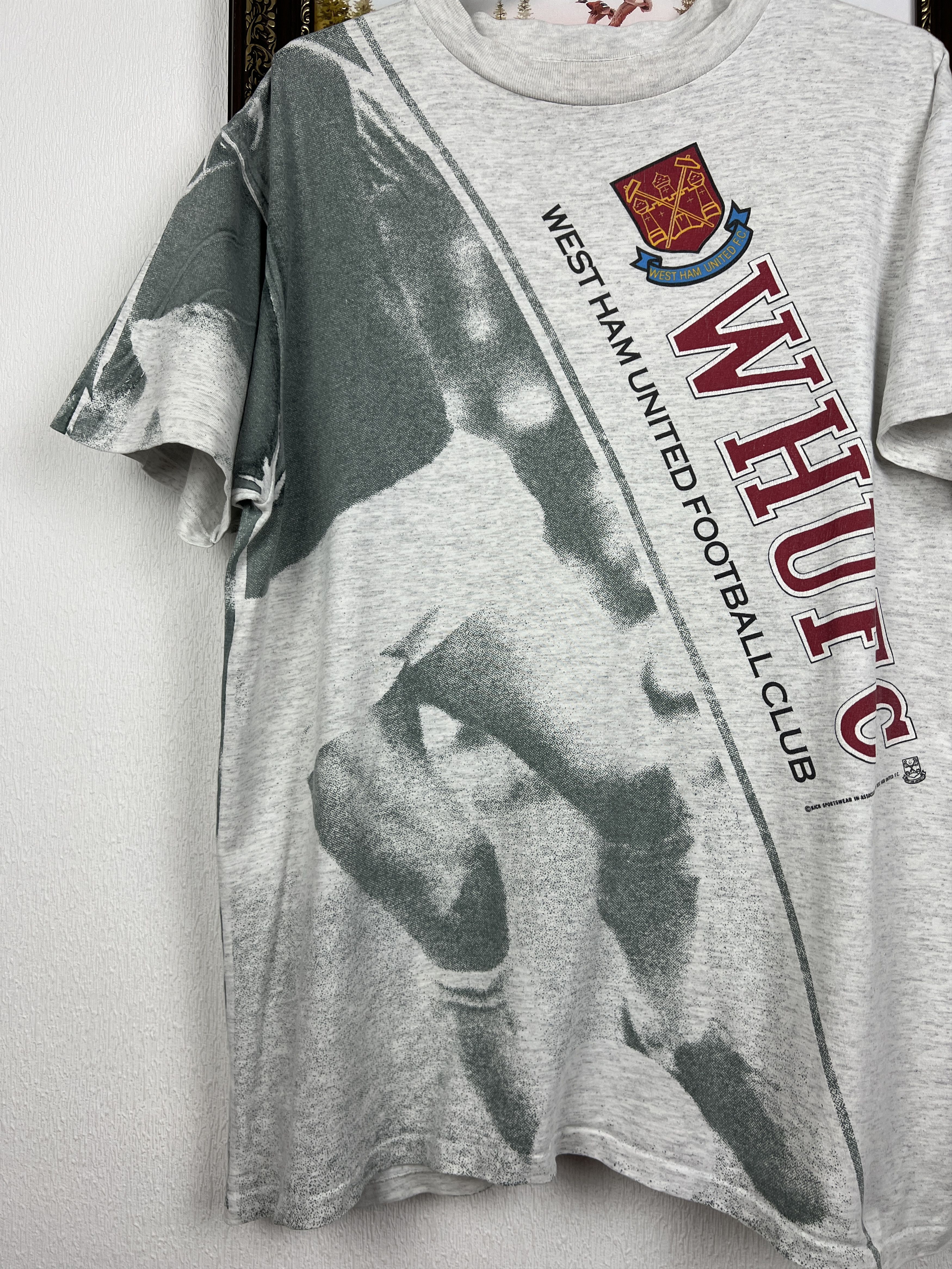 Vintage West Ham United Football Shirt Over Print Soccer Jersey Size US L / EU 52-54 / 3 - 3 Thumbnail