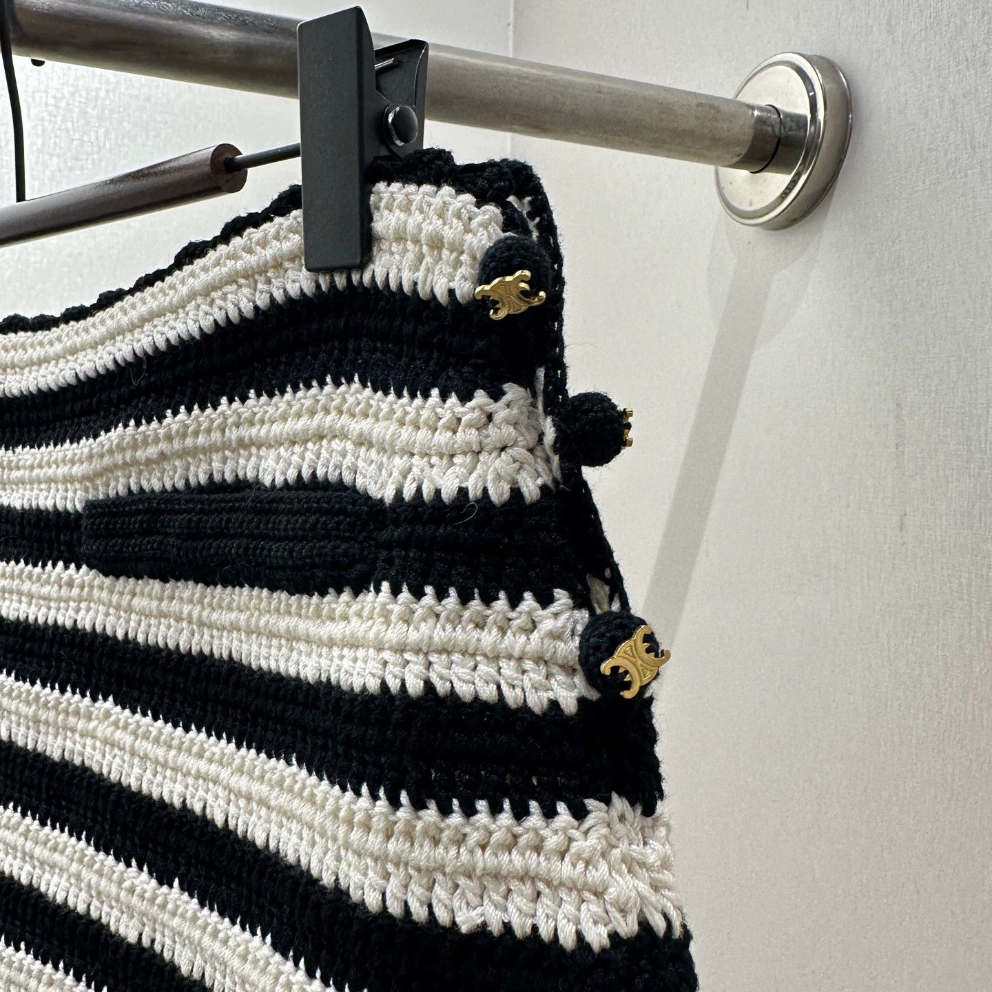 Celine Celine apr326 Stripe Knit Arc de Triomphe Skirt M Size 27" / US 4 / IT 40 - 6 Thumbnail