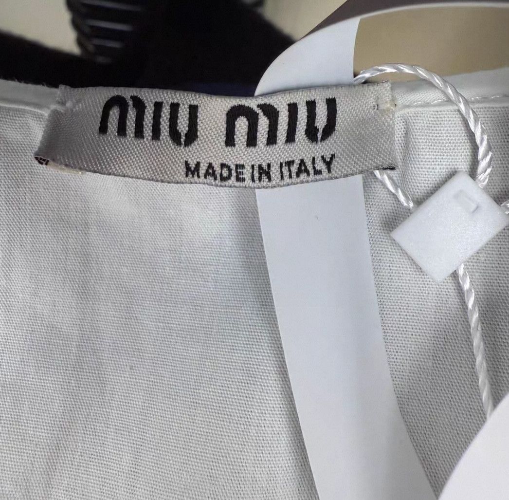 Miu Miu Miu Miu White Cotton Cropped T-shirt . Size XS / US 0-2 / IT 36-38 - 4 Thumbnail