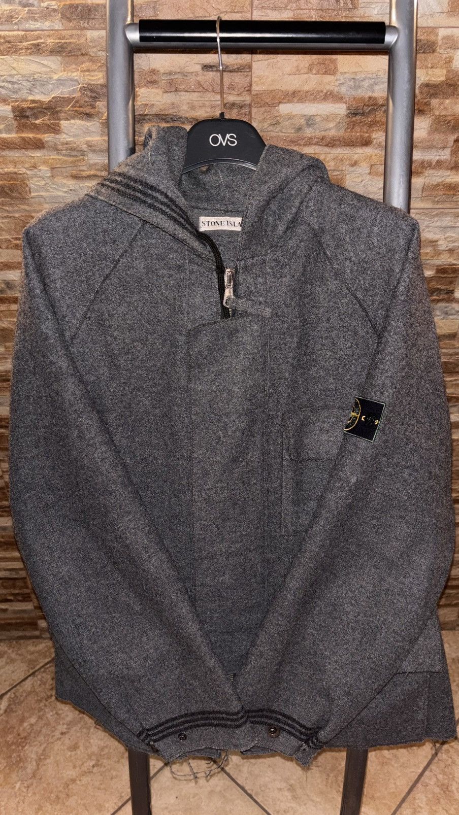 Vintage 1990s Stone Island Wool Hooded Jacket