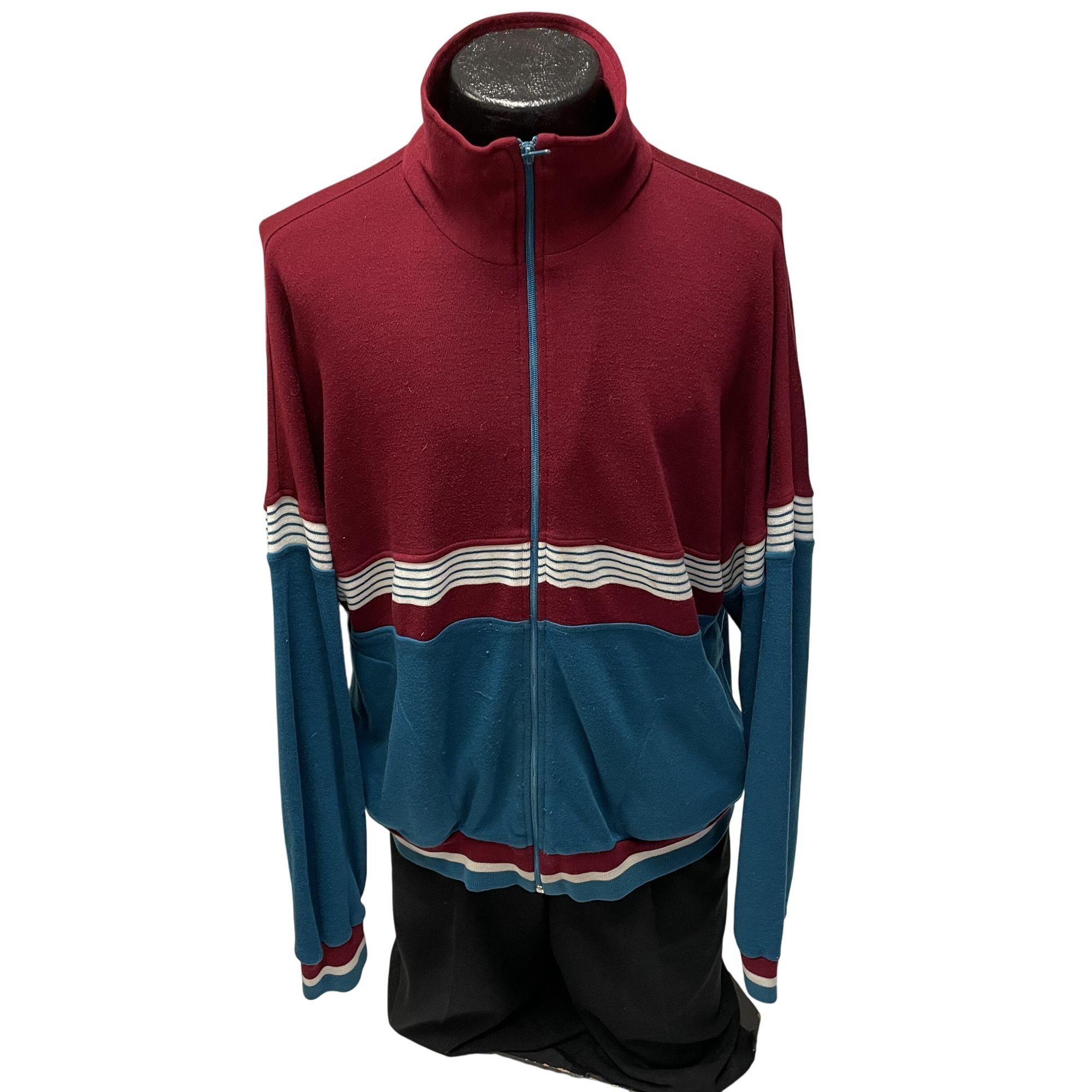 Other Vtg Carl Michaels Maroon Blue COLOR BLOCK Athletic Jacket Size US XL / EU 56 / 4 - 2 Thumbnail