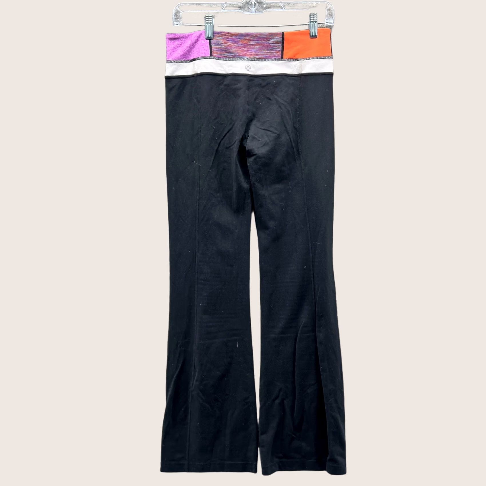 Lululemon VINTAGE Lululemon Pants Women 6 Wide-Leg Black Logo Active Wear Groove Yoga Gym Size 28" / US 6 / IT 42 - 1 Thumbnail