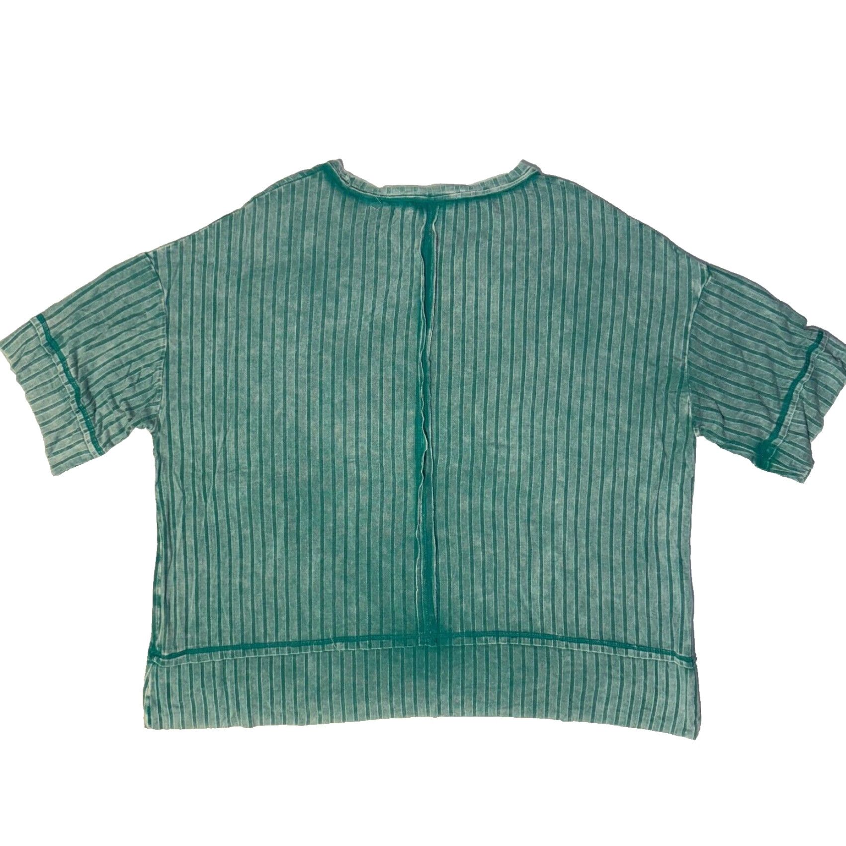 Vintage ZENANA T-Shirt Dolman Sleeve Boat Neck 2X Blue Raglan Ribbed Faded Washed Casual Casual Women Size XXL / US 16-18 / IT 52-54 - 5 Thumbnail