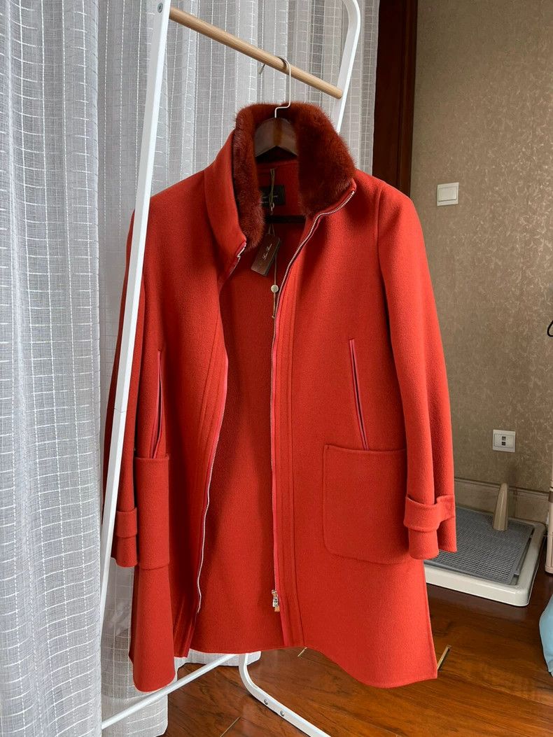 Loro Piana LORO PIANA Orange woolen coat with collar Size M / US 6-8 / IT 42-44 - 3 Thumbnail