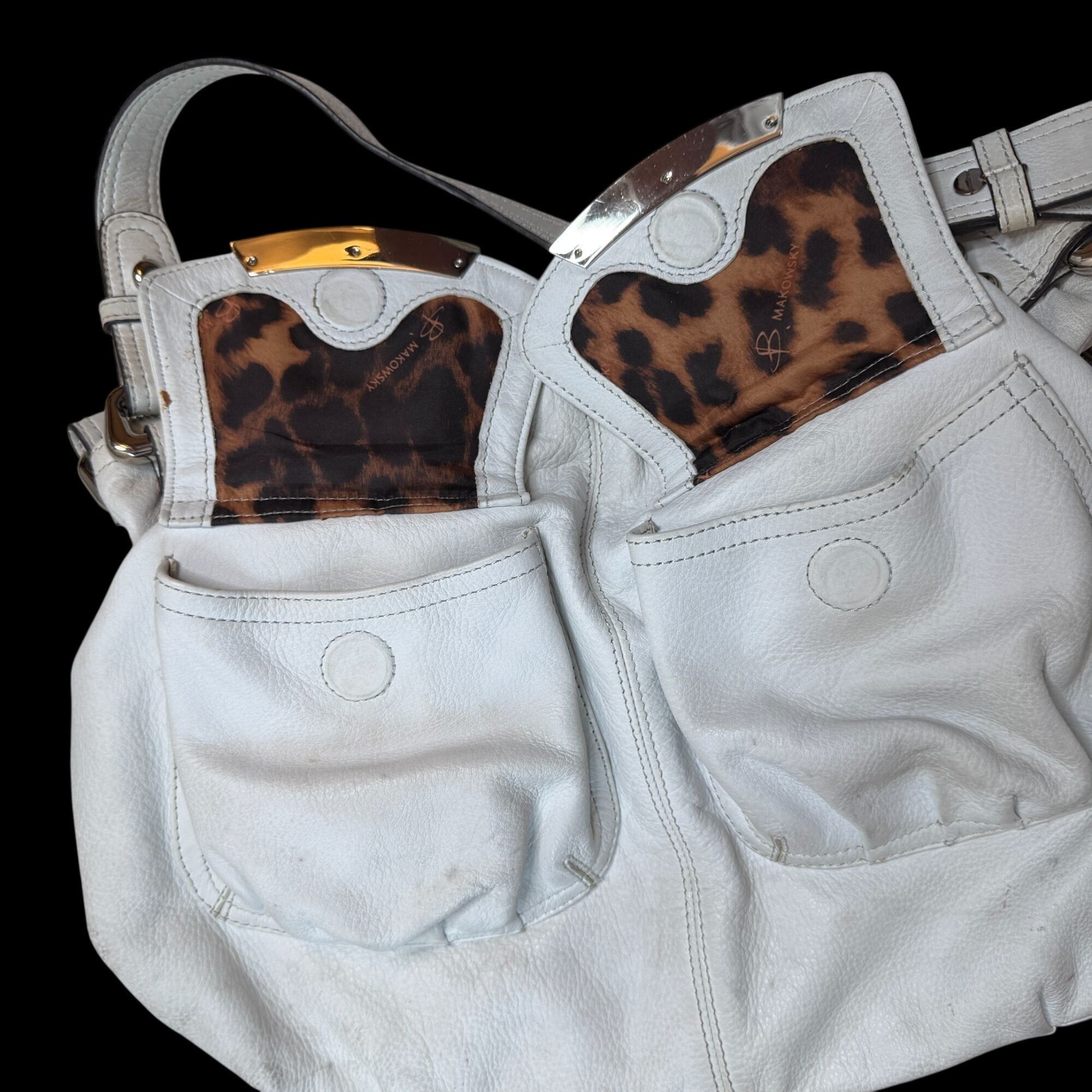 Other B Makowsky Leather Hand Bag DUAL STRAP Strap Boho Purse XL Size ONE SIZE - 6 Thumbnail