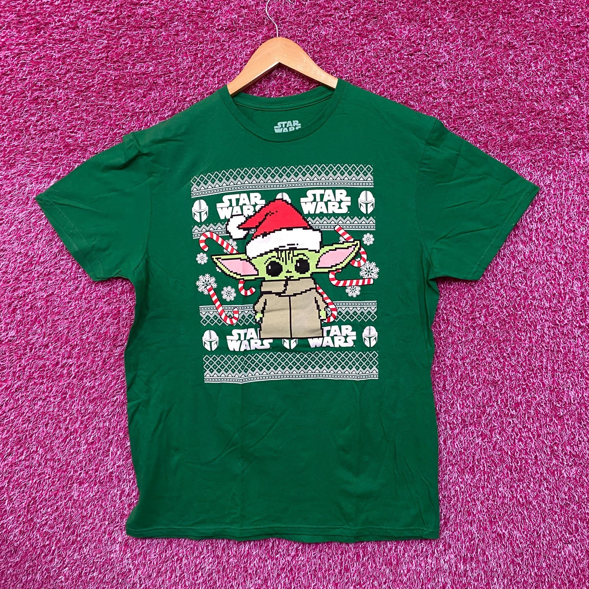 Star Wars Star Wars Santa Grogu The Mandalorian Ugly Christmas Tee L Size US L / EU 52-54 / 3 - 1 Thumbnail