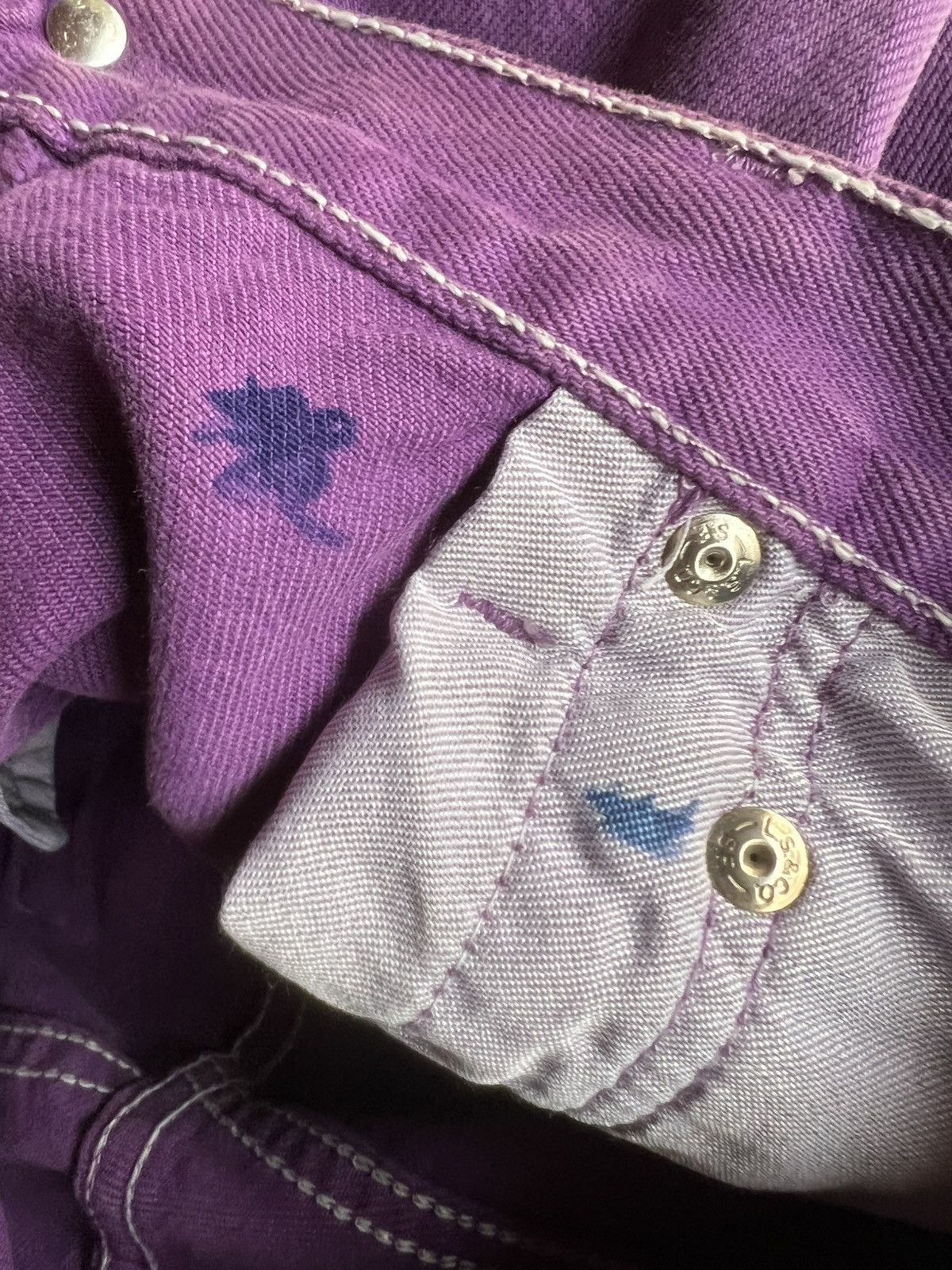 Levi's Vintage 90s Levi’s 501 Fade Dirty Mud Denim Purple Jeans Size US 29 - 24 Thumbnail