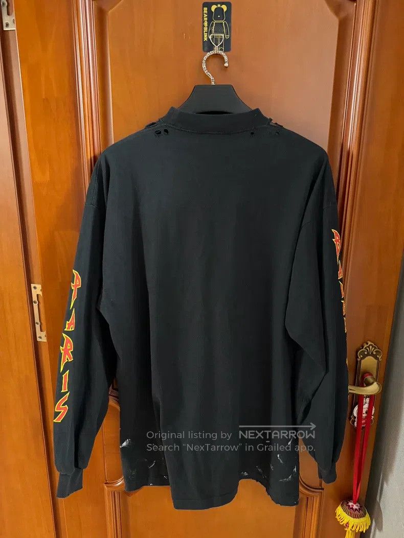 Balenciaga Balenciaga Flame Hole Long Sleeve Hoodie Size US S / EU 44-46 / 1 - 2 Thumbnail
