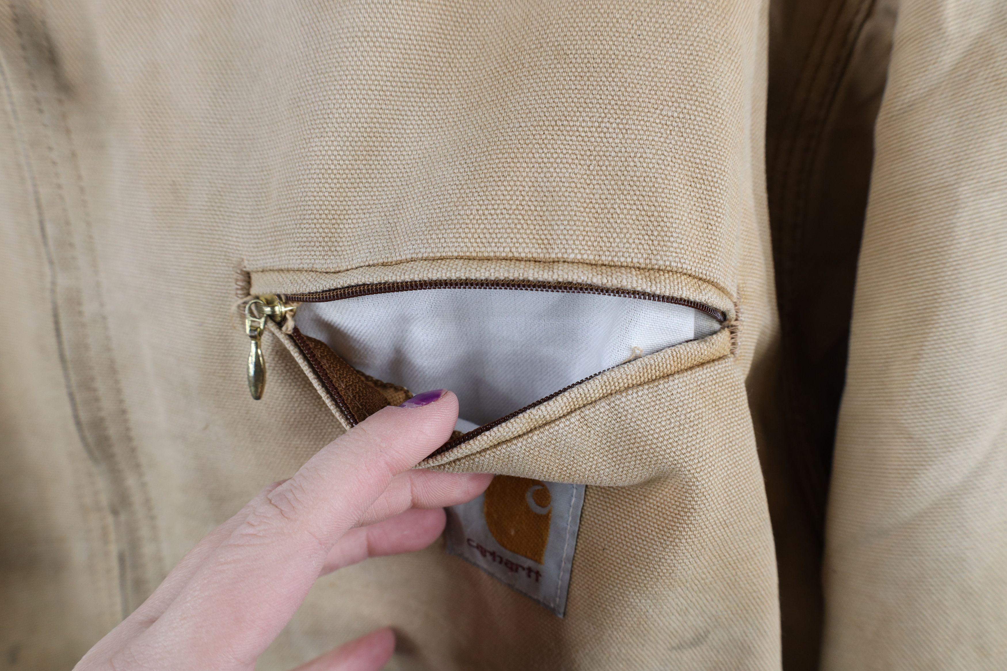 Carhartt × Vintage Vintage 90s Carhartt Quilted Detroit Jacket Duck Brown USA Size US L / EU 52-54 / 3 - 11 Thumbnail