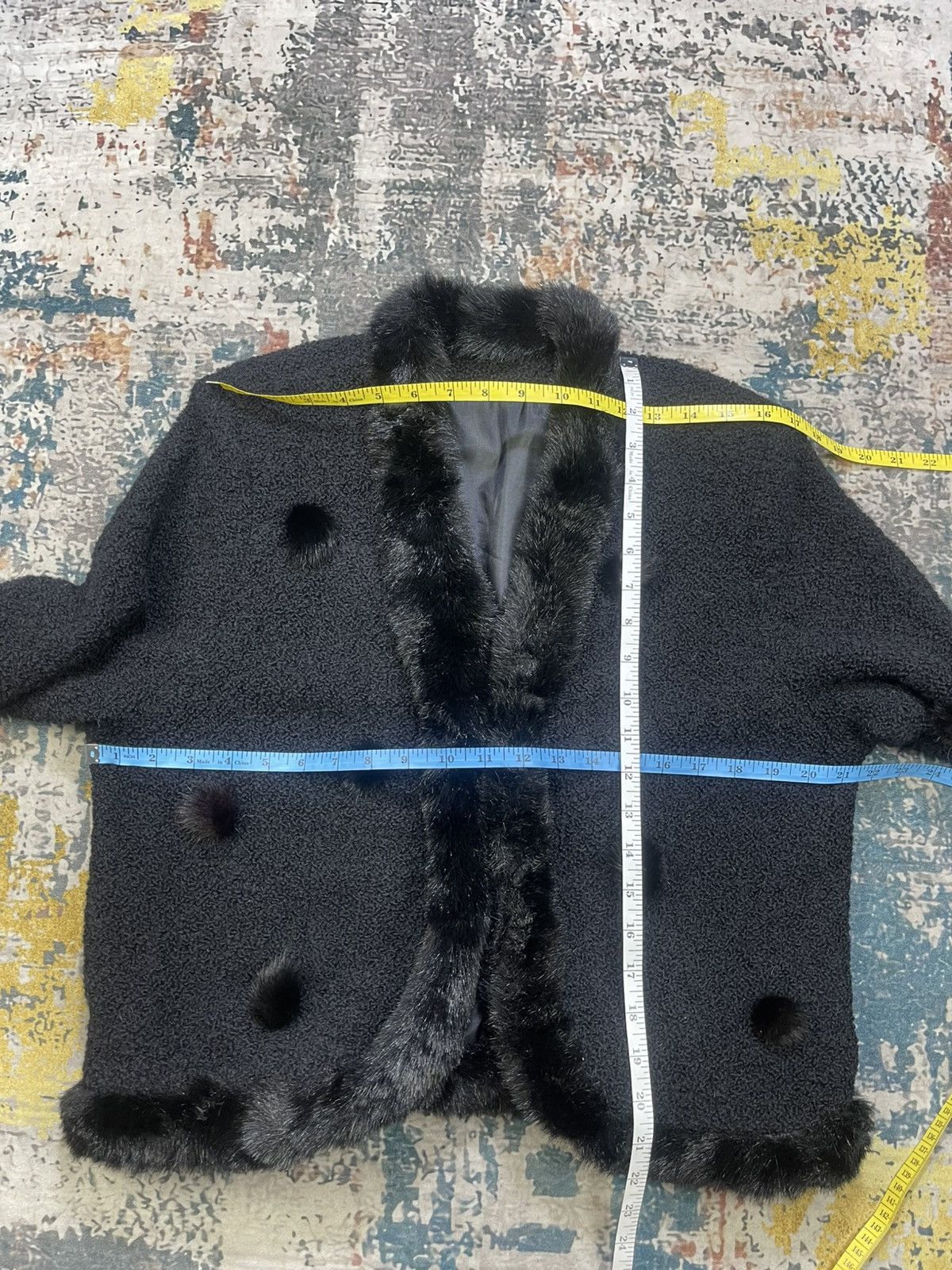Japanese Brand Boucle Plush Fur Trim Scattered Pom-Poms Jacket Size L / US 10 / IT 46 - 10 Thumbnail