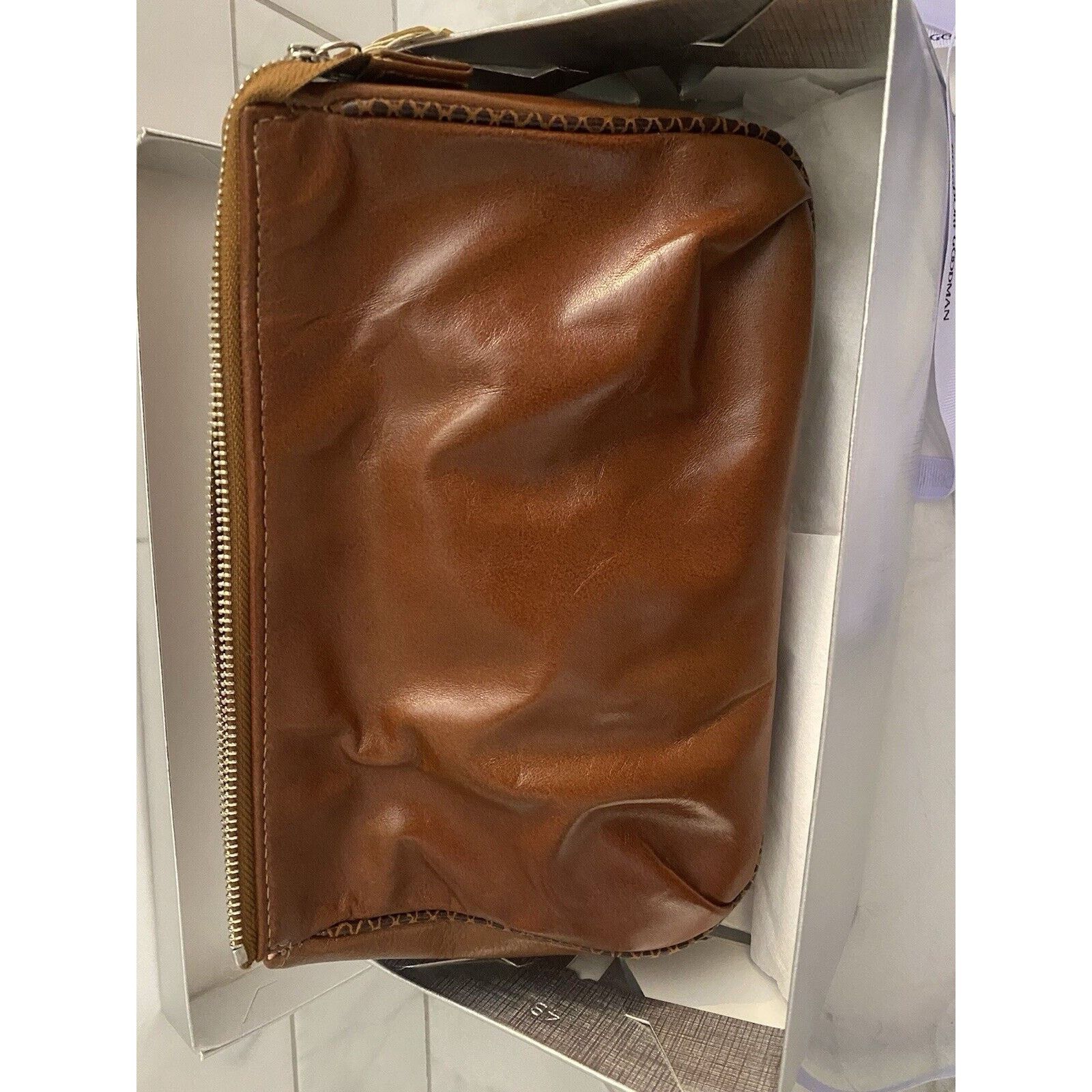 & Other Stories Lauren Merkin Clutch Chocolate Zip W/crisscross Piping NWT Size ONE SIZE - 13 Thumbnail