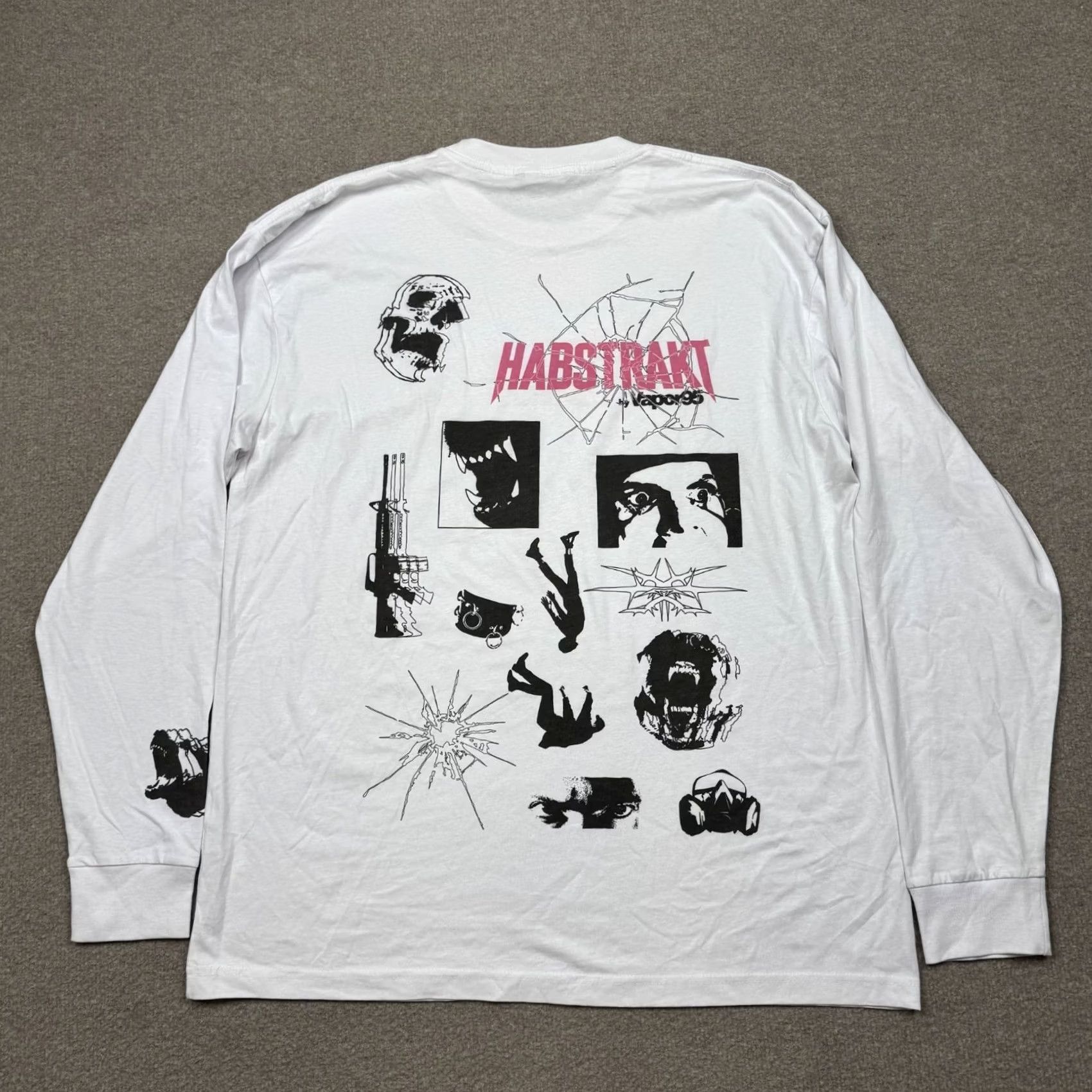 Vintage Vapor95 Shirt XL White Streetwear Graphic Tee Long Sleeve Crew Neck Men's Size US XL / EU 56 / 4 - 2 Thumbnail