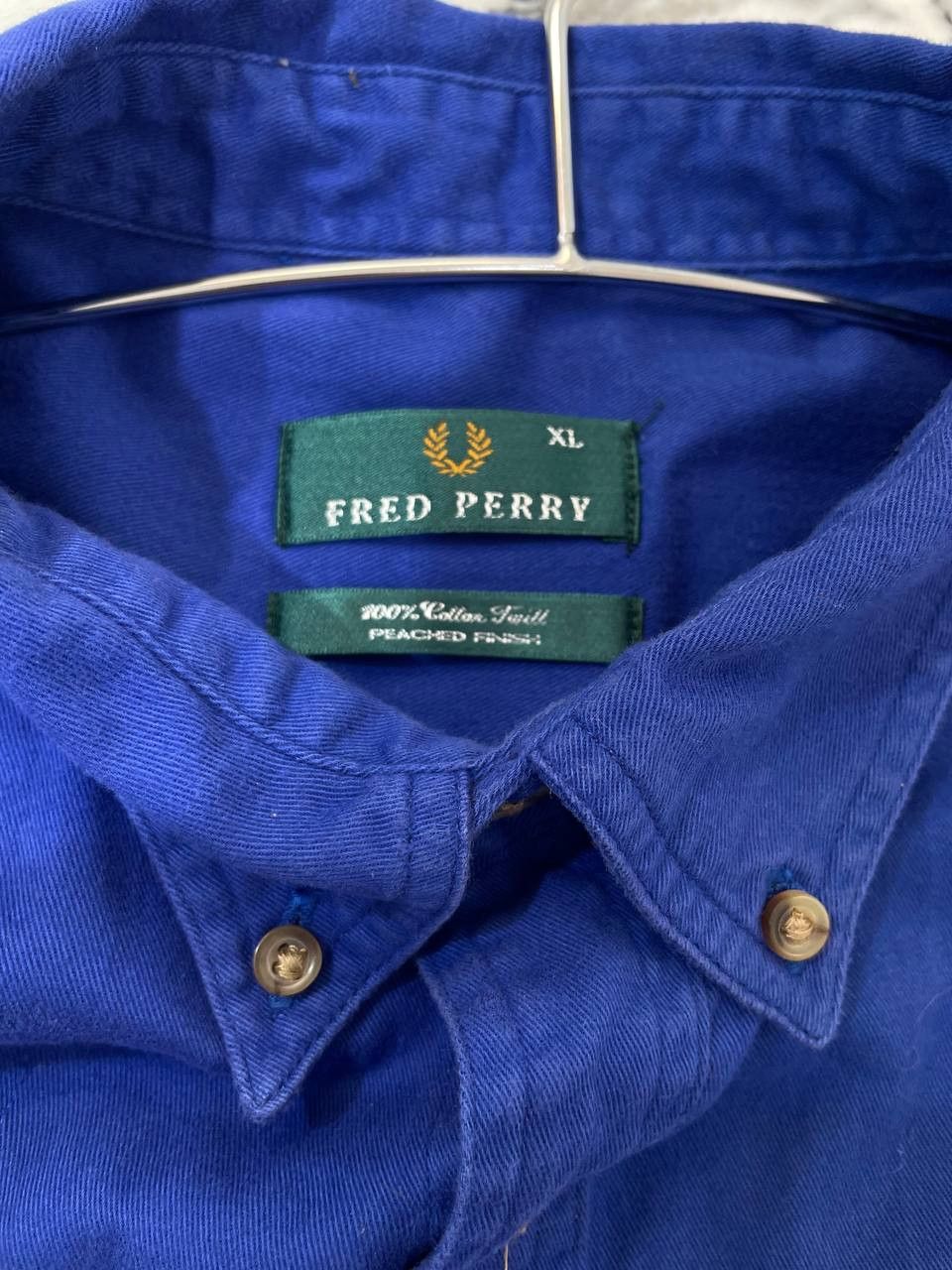 Fred Perry Fred Perry men's shirt, vintage, long sleeve, buttoned, blue Size US XL / EU 56 / 4 - 3 Thumbnail