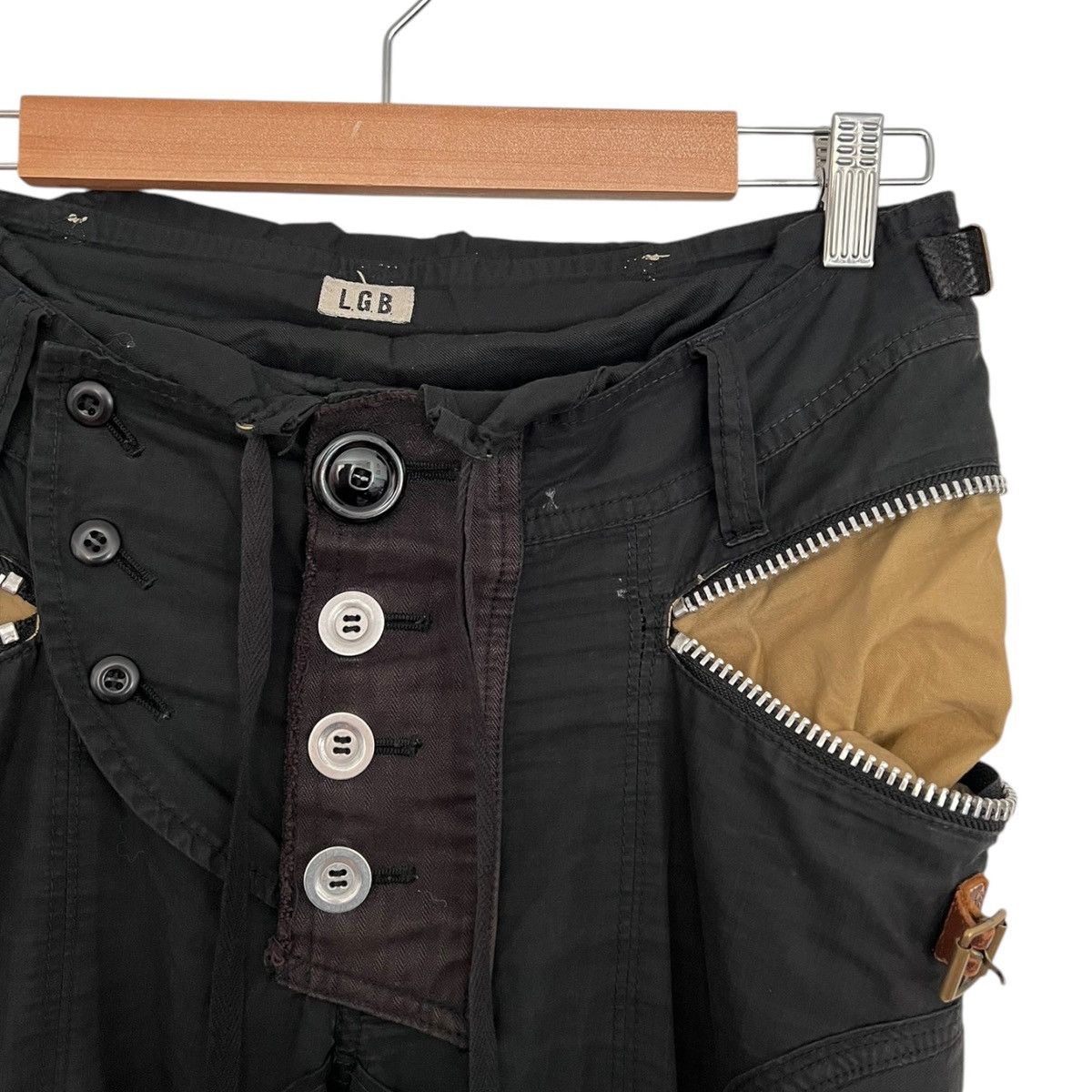 Le Grande Bleu (L.G.B.) Lgb black 4/4 pilot cargo pants w pocket