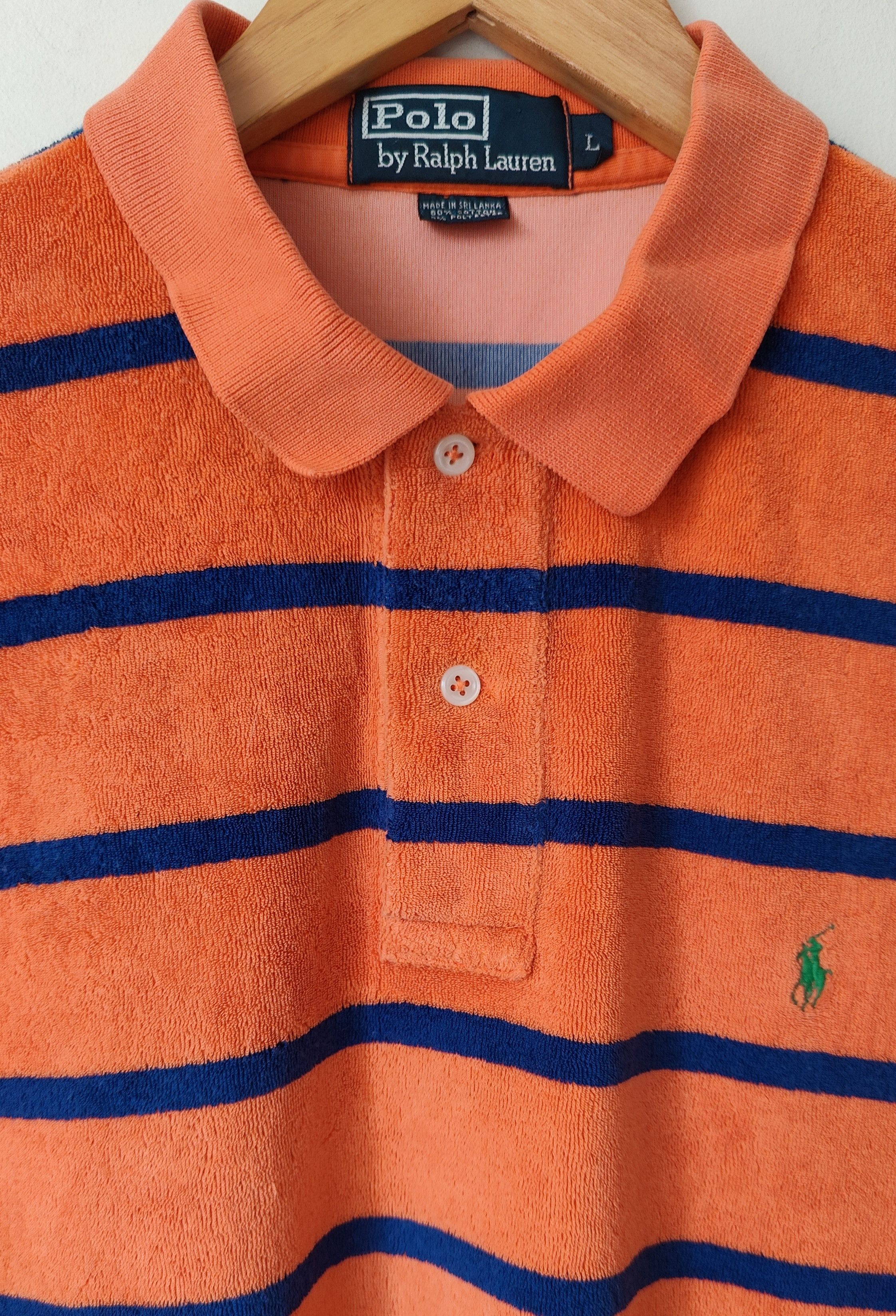 Polo Ralph Lauren Ralph Lauren French Terry Towell Striped Vintage Polo Size US L / EU 52-54 / 3 - 3 Thumbnail