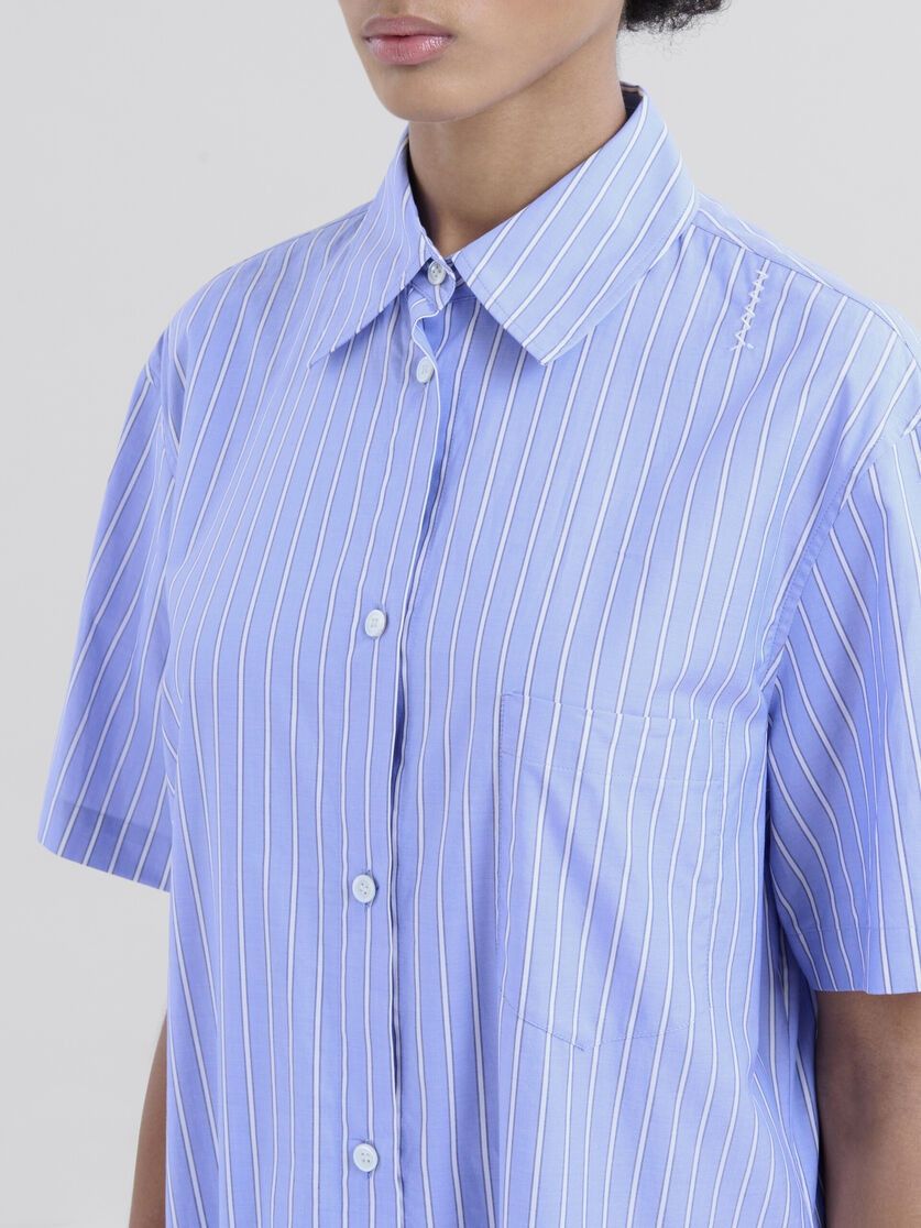 Marni o1f1d3z0326 Poplin Striped Shirt Mini Dress in Blue Size L / US 10 / IT 46 - 4 Thumbnail