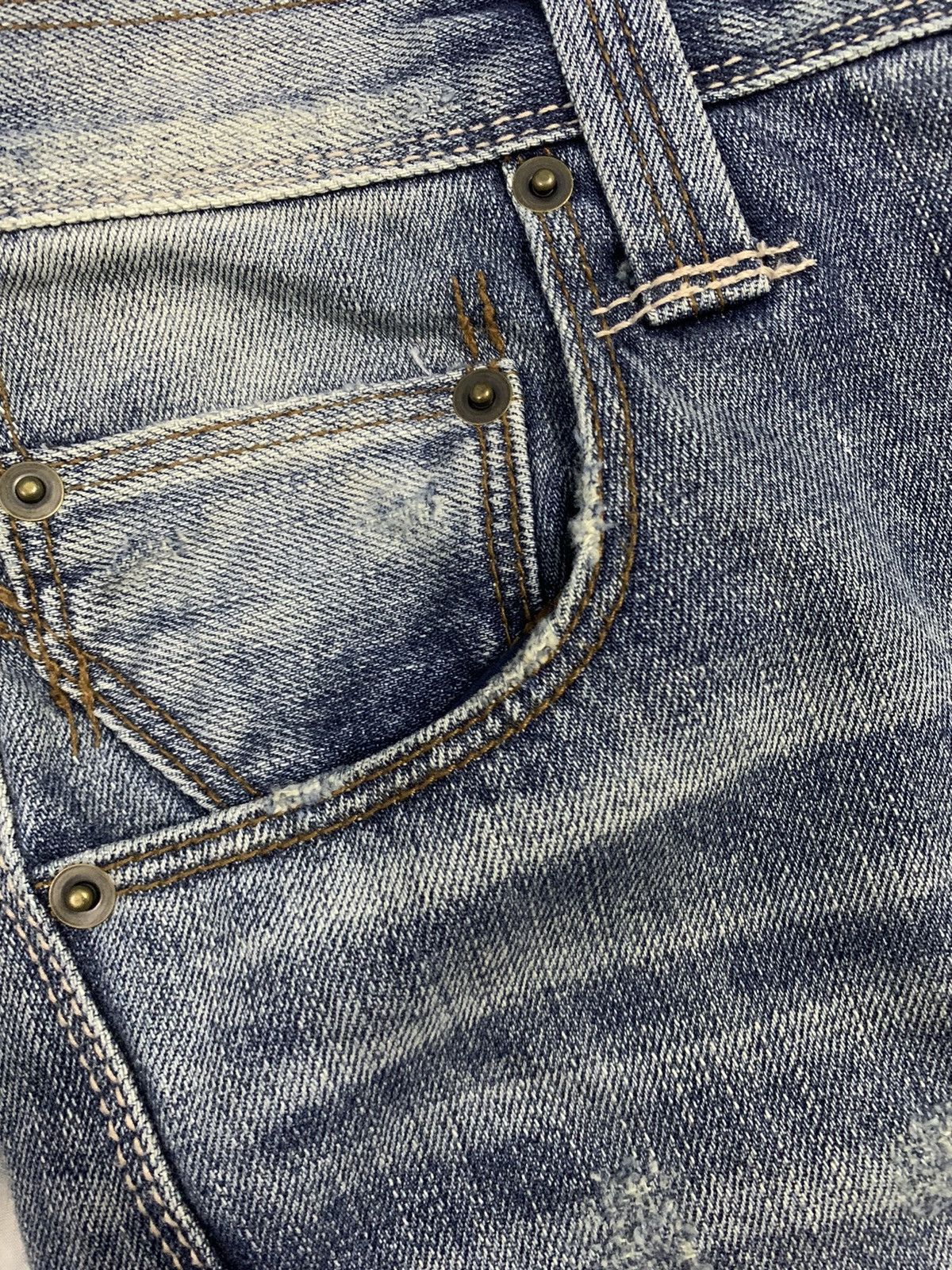 14th Addiction Japanese Brand Buckle Back Splatter Distressed Punk Jeans Size US 32 / EU 48 - 5 Thumbnail
