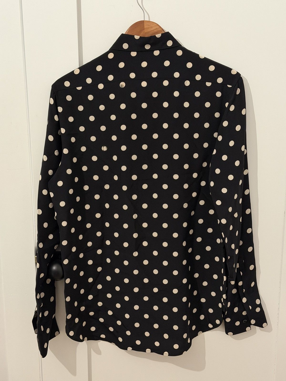 Saint Laurent Paris Saint Laurent 100% Silk Polka Dot Shirt Hedi Era Size US M / EU 48-50 / 2 - 3 Thumbnail