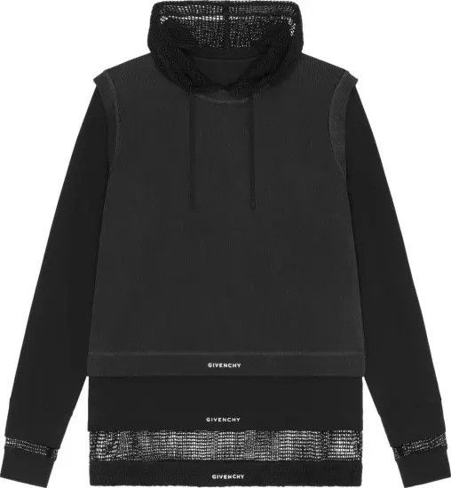 Givenchy o1mle0226 Jersey & Mesh Hoodie All-In-One in Black Size US XL / EU 56 / 4 - 1 Preview