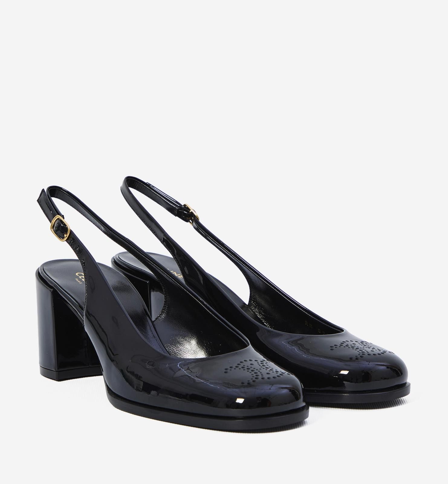 Celine CELINE LILY PERFORATED TRIOMPHE SLINGBACK SIZE 37 Size ONE SIZE - 2 Thumbnail
