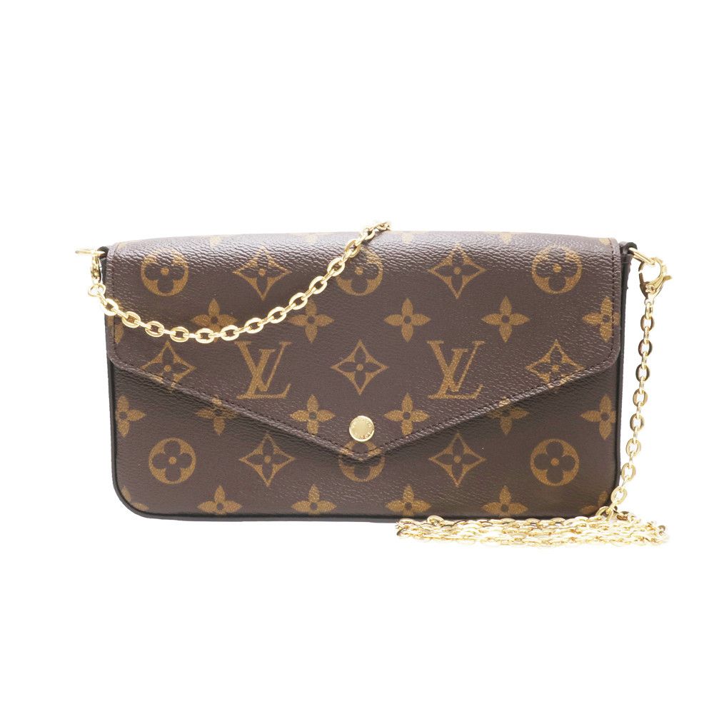 image of Louis Vuitton Pochette Félicie Shoulder Bag Monogram Pouch Brown, Women's