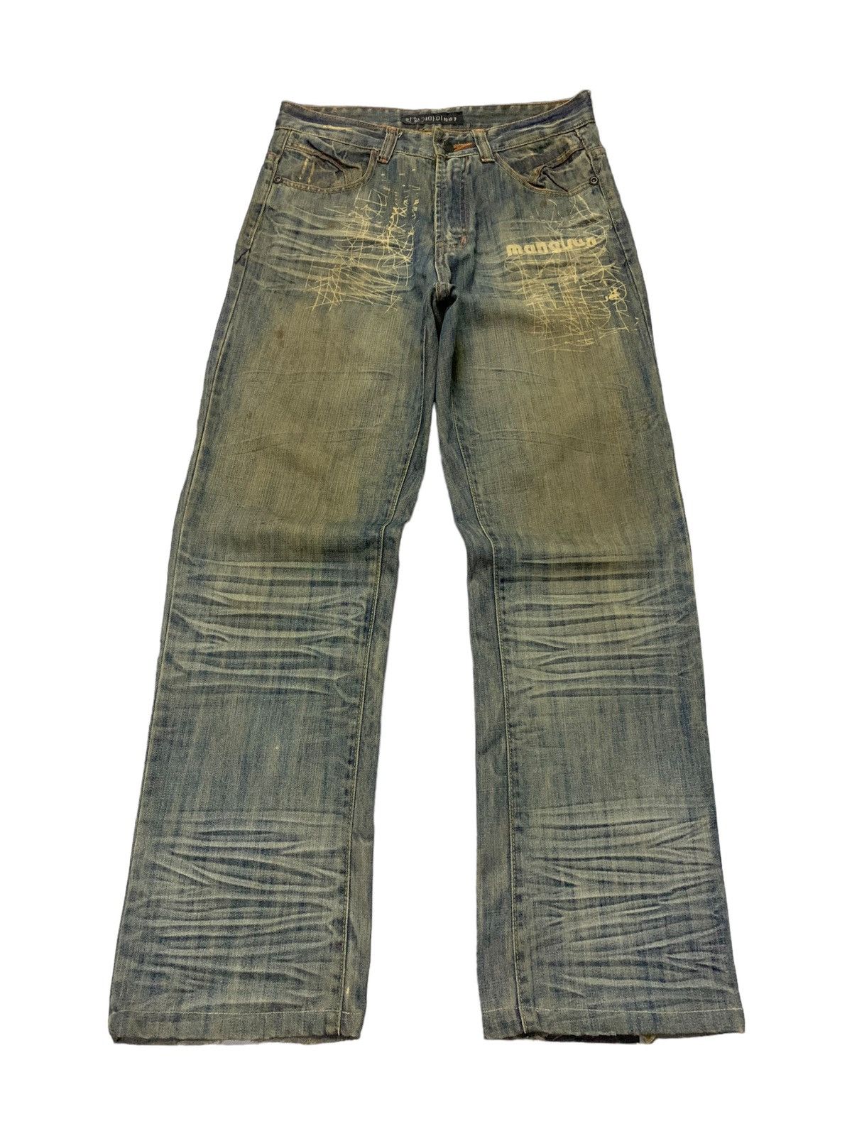 Junya Watanabe Japanese Brand Mud wash Claw Mark Denim Pants Size US 31 - 3 Thumbnail