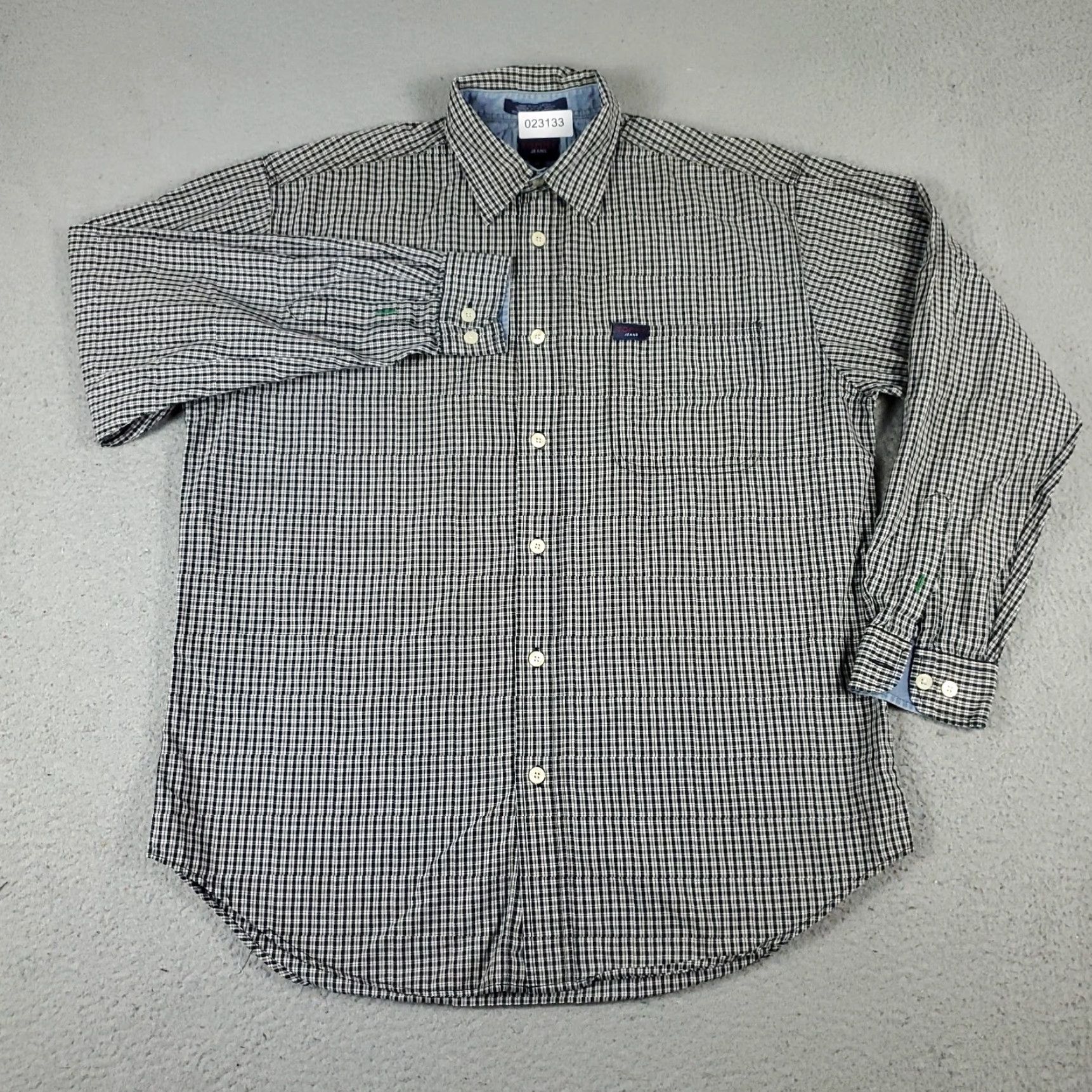 Tommy Hilfiger Tommy Hilfiger Shirt Mens Medium Gray Plaid Button-Up Long Sleeve Casual Business Formal Workwear Vintage No Size US M / EU 48-50 / 2 - 3 Thumbnail