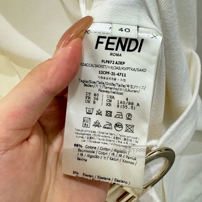 Fendi Fendi Solid Color Belt Design Blazer, Cotton Size XS / US 0-2 / IT 36-38 - 4 Thumbnail