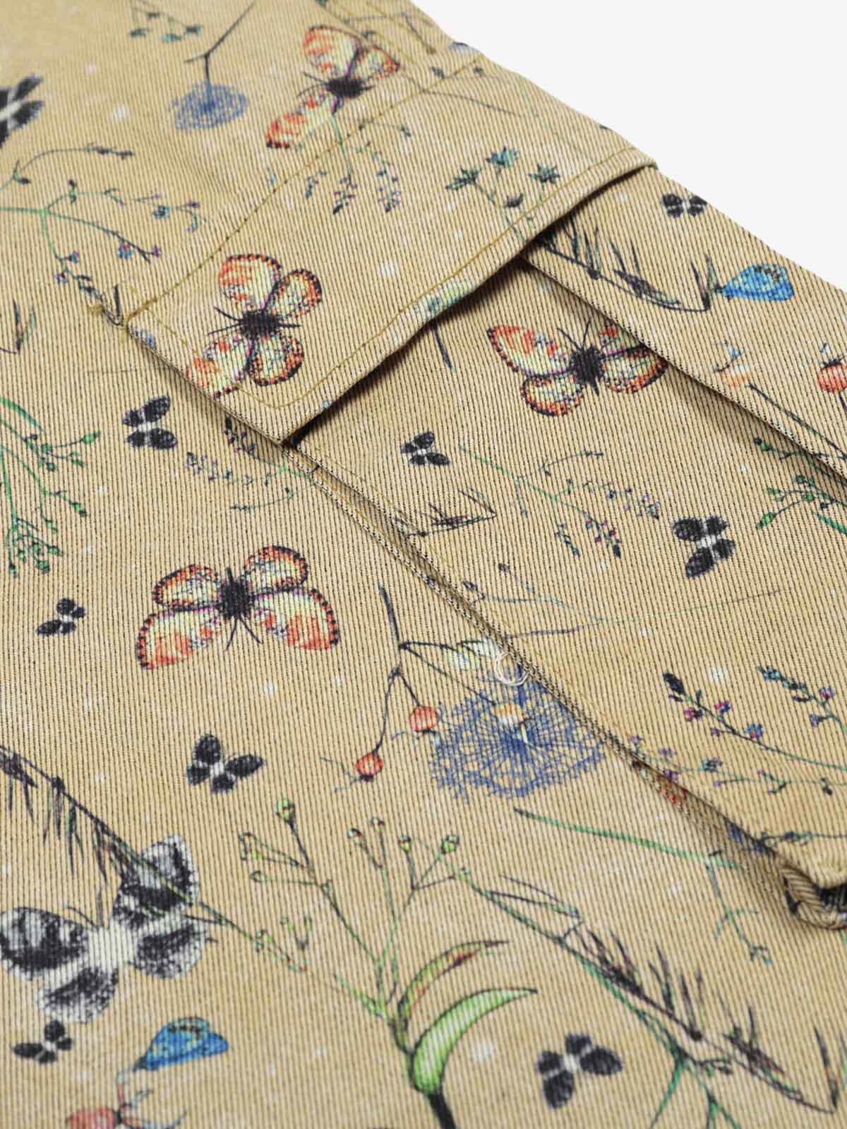 Japanese Brand Retro Jacquard Straight-Leg Personalized Work Pants Size ONE SIZE - 6 Thumbnail