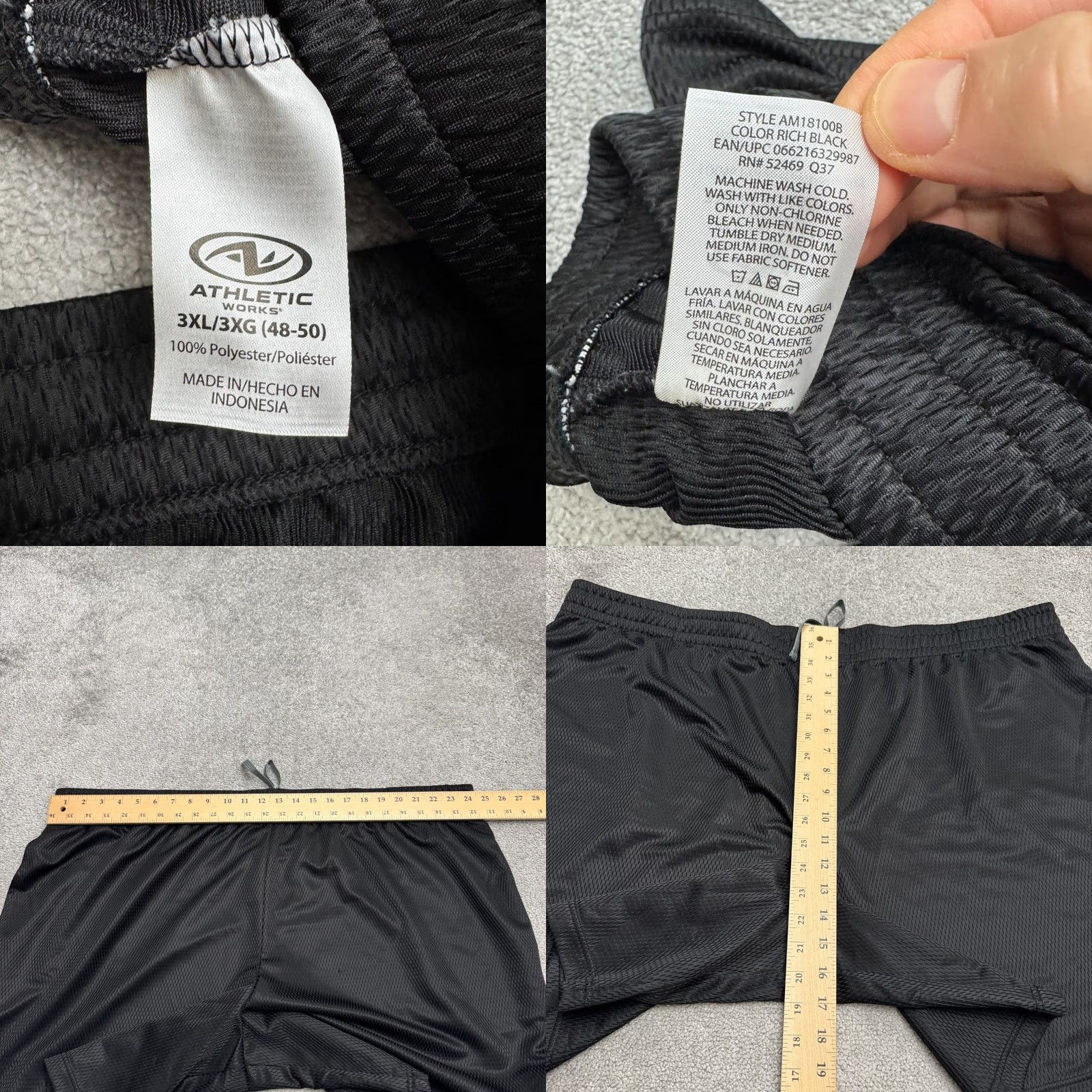 Athletic Works Athletic Works Basketball Training Shorts Mens 3XL Black Athletic Shorts Mens 3XL Black Sportswear Jersey Gym Size US XXL / EU 58 / 5 - 8 Thumbnail