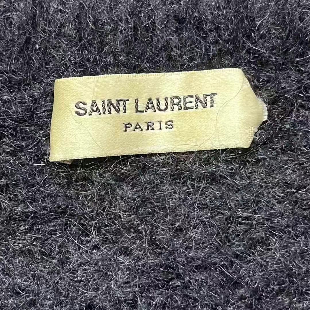 Saint Laurent Paris Letter Jacquard Crew Neck Pullover Long Sleeve Sweater Size US XL / EU 56 / 4 - 3 Thumbnail