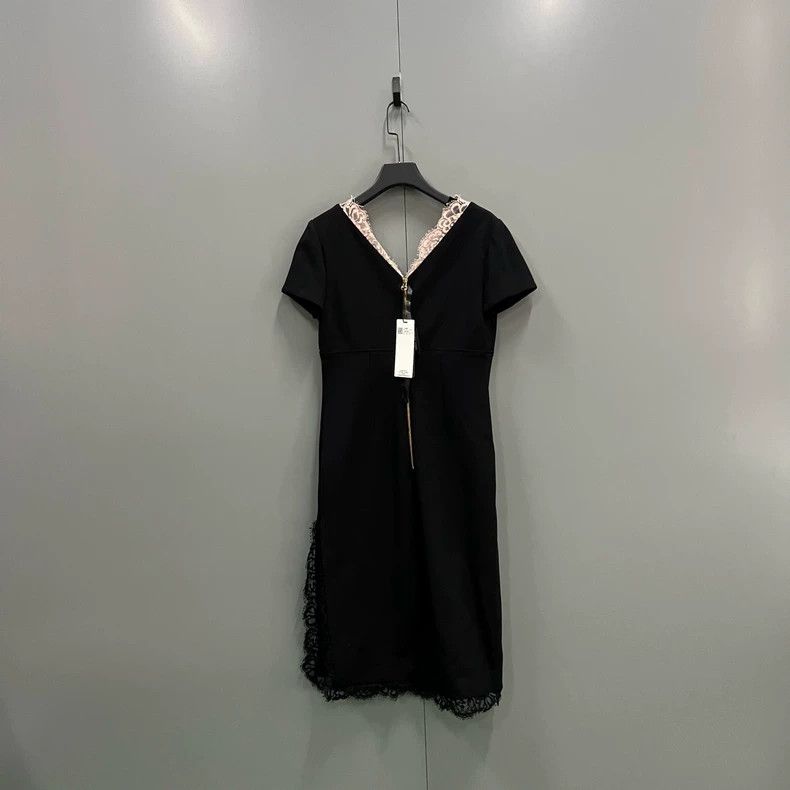 Gucci Gucci Black V-neck lace short-sleeved dress 2503-Nextarrow Size L / US 10 / IT 46 - 2 Thumbnail