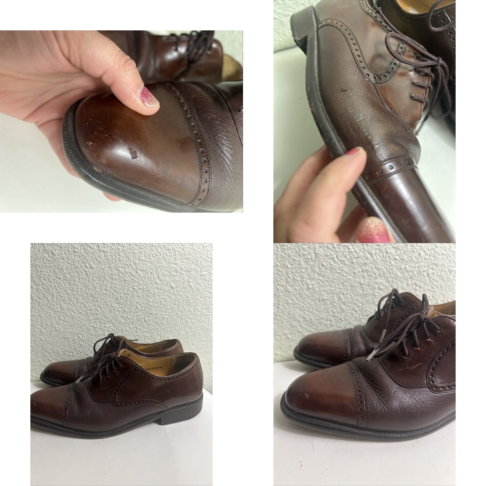 Mezlan MEZLAN Nicola Cap Toe Oxford Dress Shoes Mens 7.5 Brown Smooth & Pebbled Leather Shoes Size ONE SIZE - 9 Thumbnail