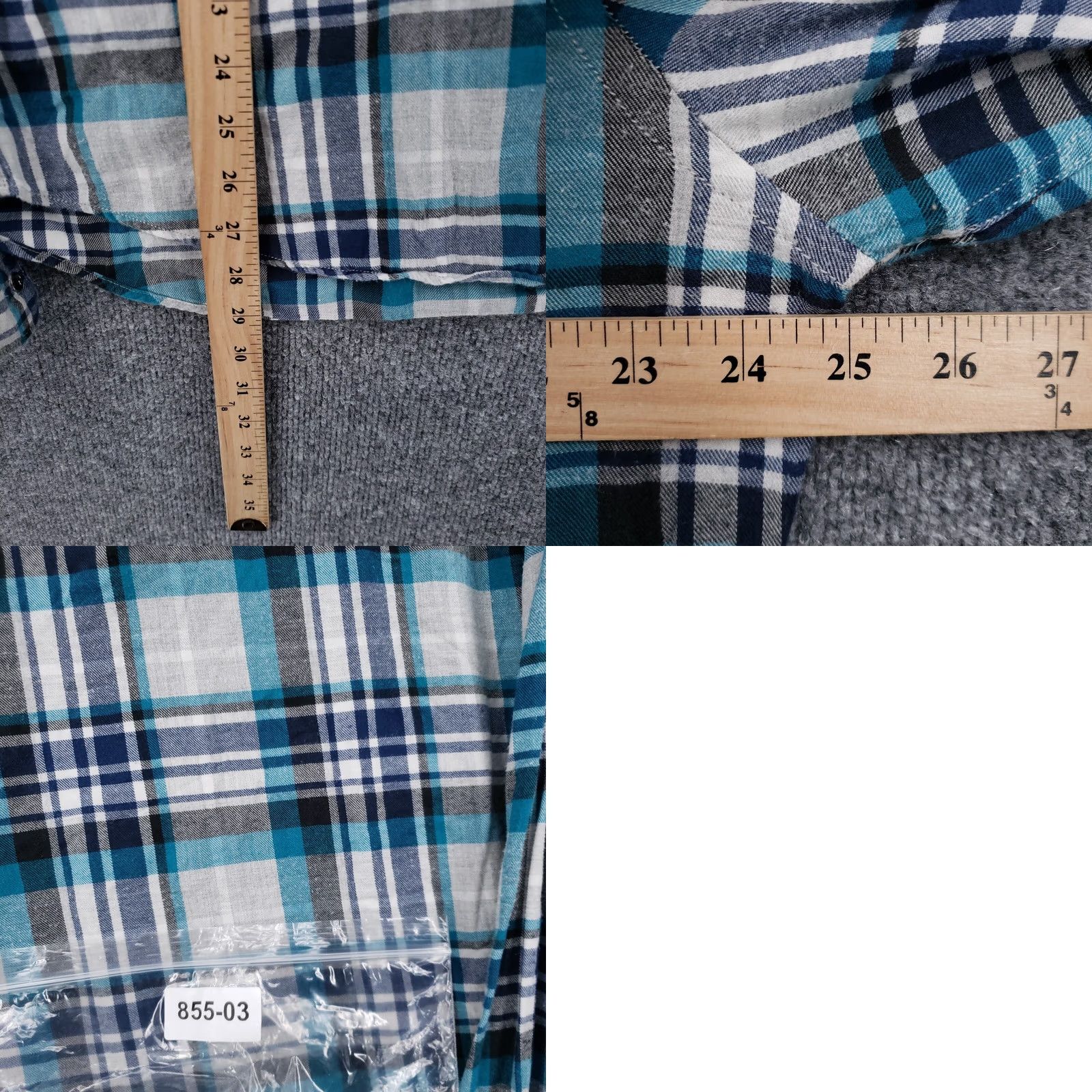 Express Express Mens XL Blue Plaid Button-Up Shirt Long Sleeves Casual Cotton Pockets Size US XL / EU 56 / 4 - 8 Thumbnail
